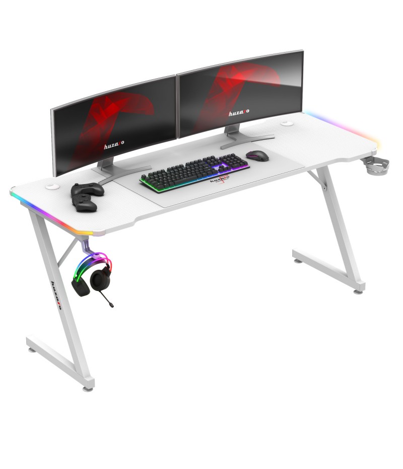 Biurko Gamingowe Huzaro Hero Rgb White