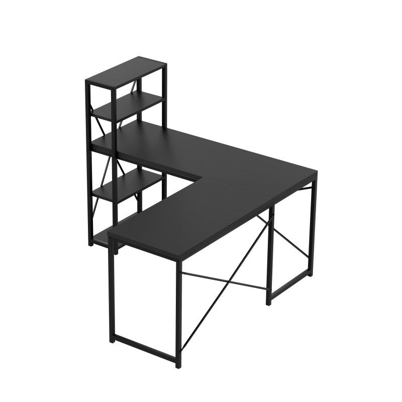 OUTLET Biurko narożne z półkami Mark Adler Leader 5.9 Black
