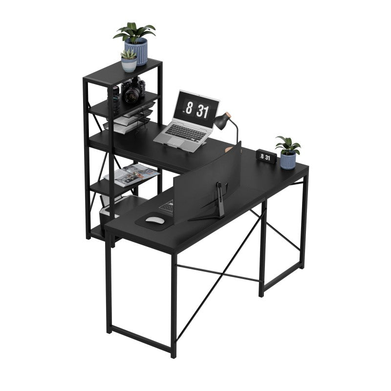 OUTLET Biurko narożne z półkami Mark Adler Leader 5.9 Black