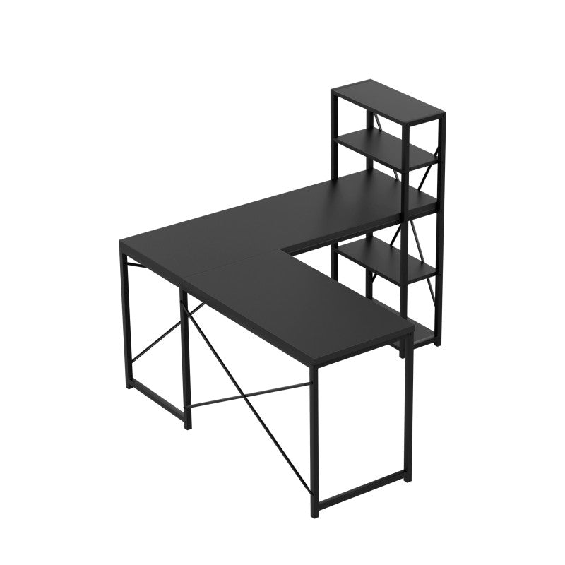 OUTLET Biurko narożne z półkami Mark Adler Leader 5.9 Black