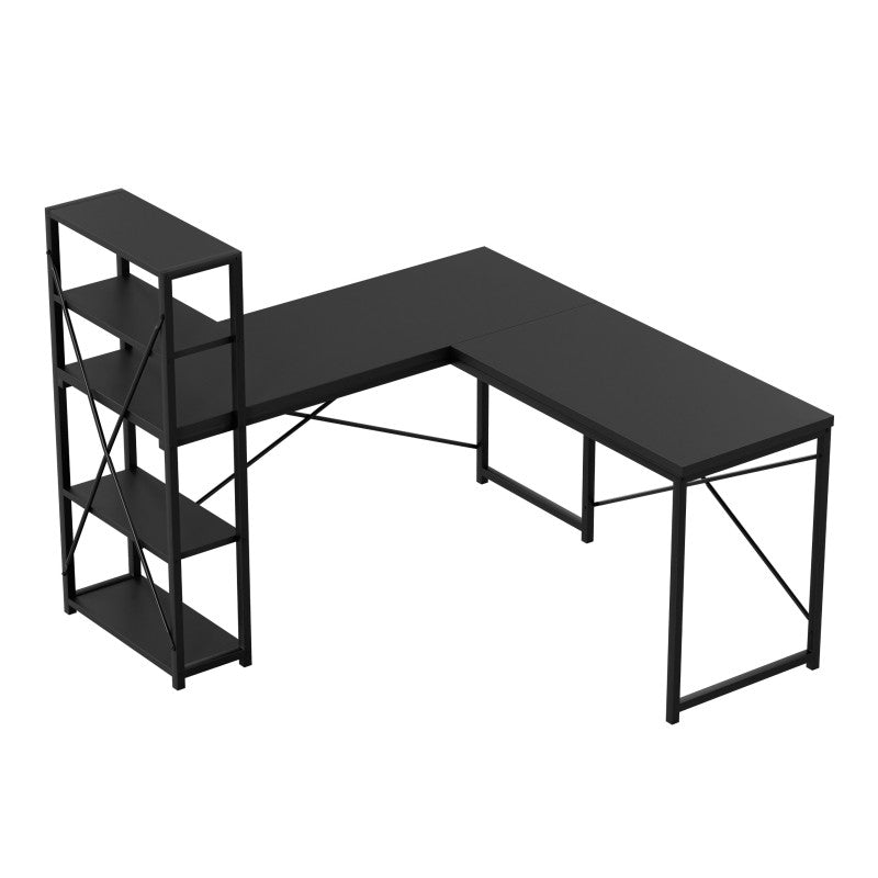 OUTLET Biurko narożne z półkami Mark Adler Leader 5.9 Black
