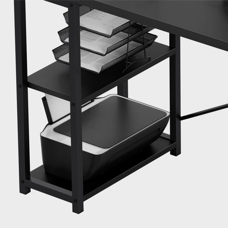 OUTLET Biurko narożne z półkami Mark Adler Leader 5.9 Black