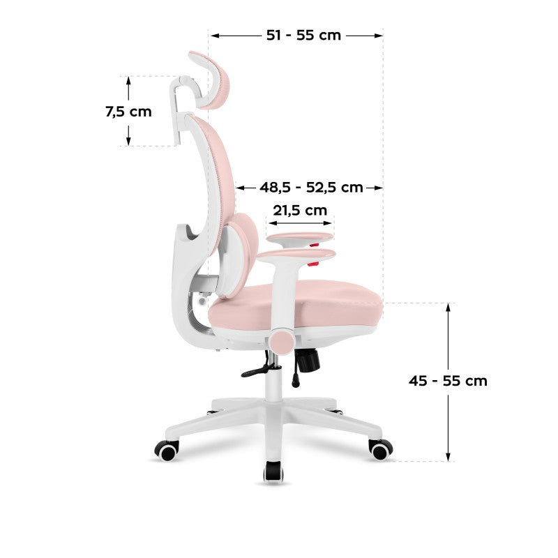OUTLET Ergonomiczny fotel dla dzieci Mark Adler Junior 6.3 Pink