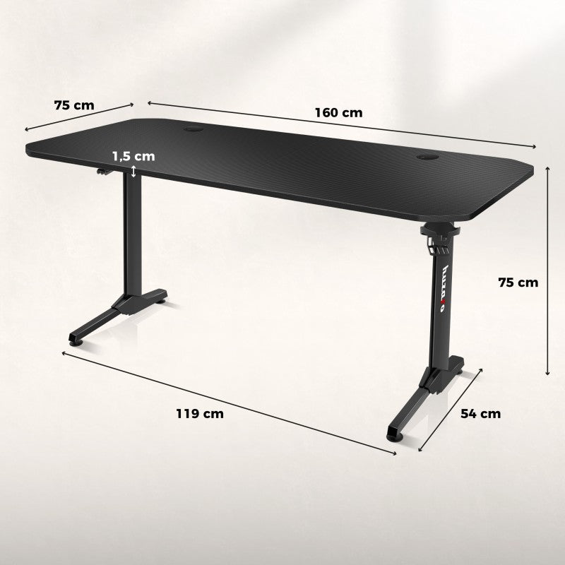 Biurko Gamingowe Huzaro Hero 4.7 Black 160 cm