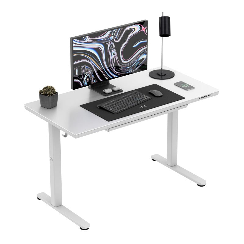 Biurko elektryczne ze szklanym blatem Mark Adler Leader 8.5 White 120 cm