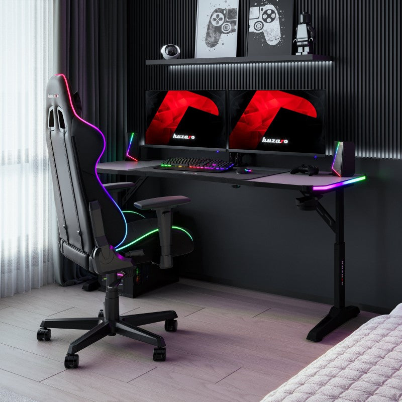 Biurko gamingowe Led Huzaro Hero 4.6 RGB Black 160 cm