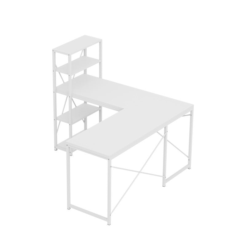 OUTLET Biurko narożne z półkami Mark Adler Leader 5.9 White 145 cm