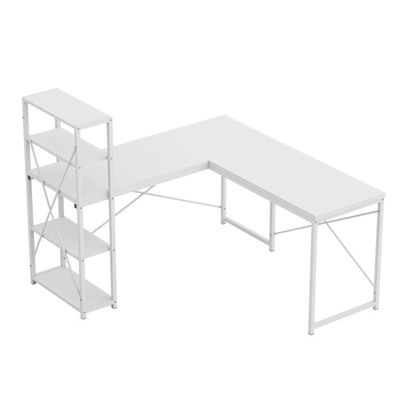 OUTLET Biurko narożne z półkami Mark Adler Leader 5.9 White 145 cm