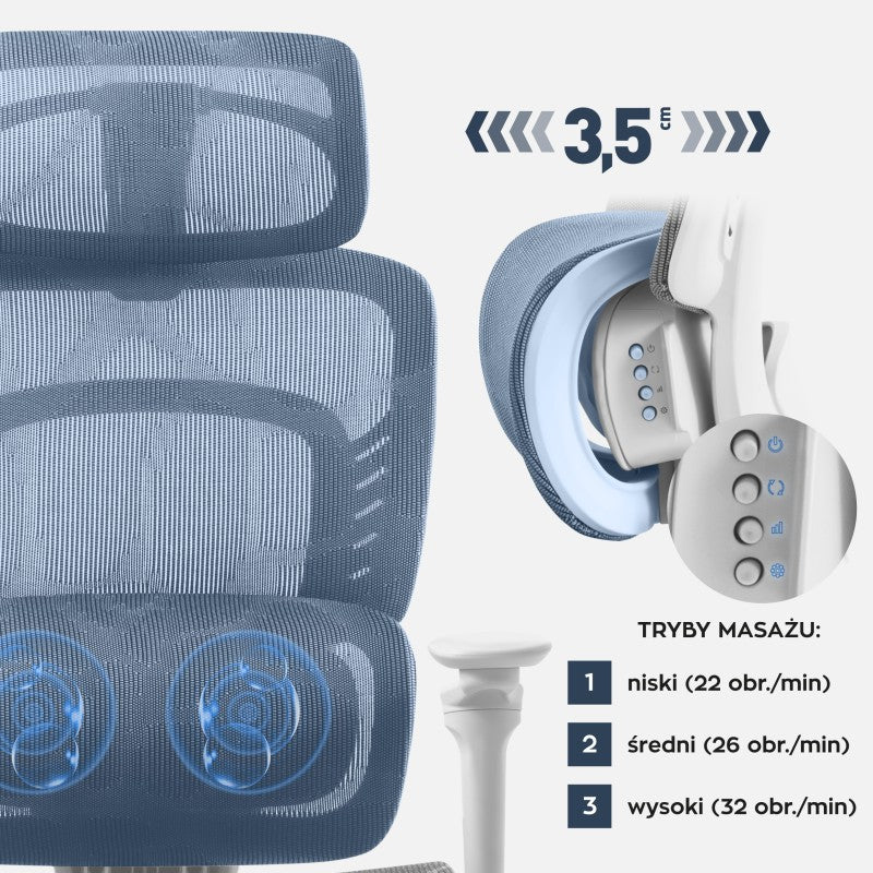 OUTLET Fotel biurowy z masażem Mark Adler Visioner 8.3 Grey