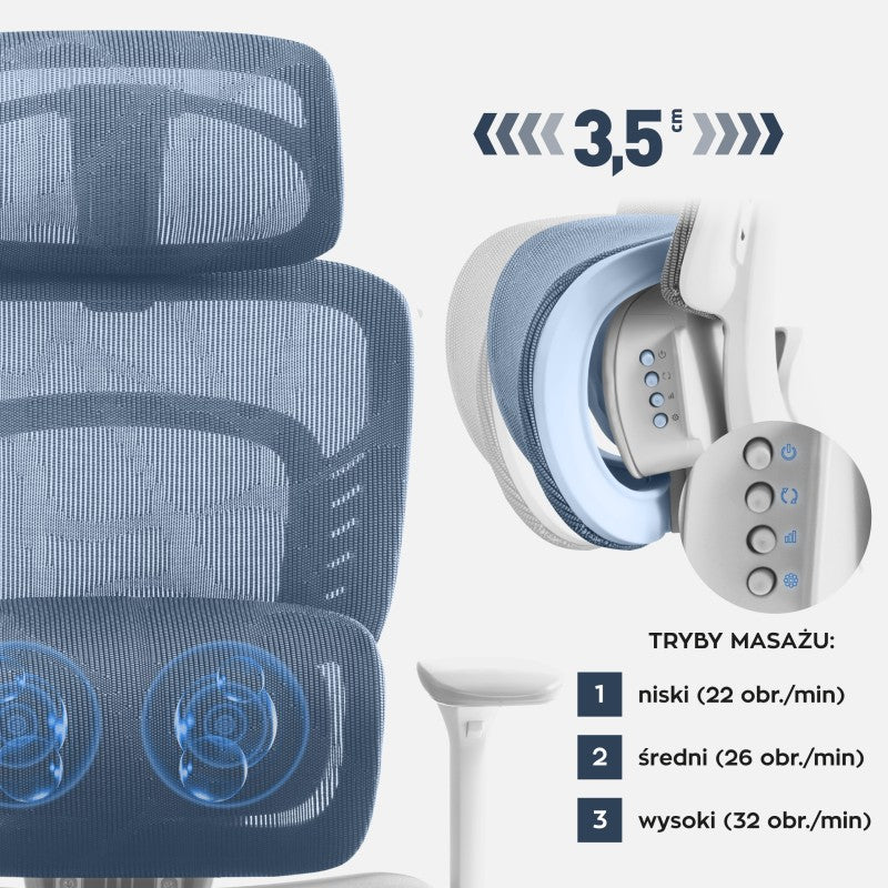 OUTLET Fotel biurowy z masażem Mark Adler Visioner 6.1 Grey