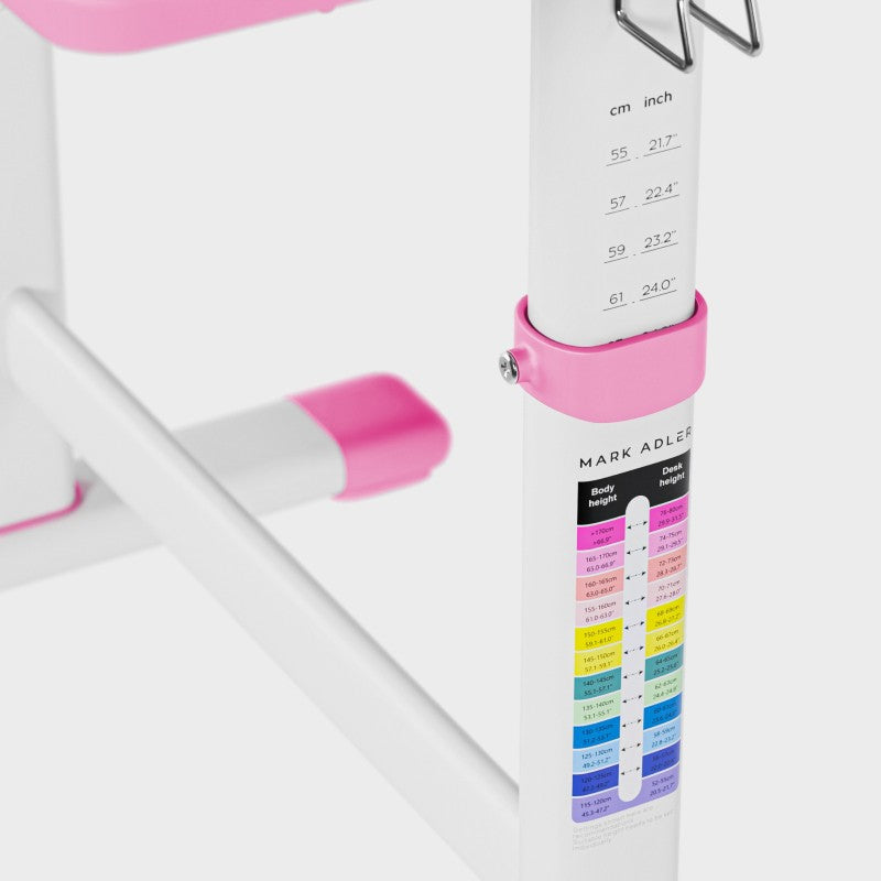 OUTLET Ergonomiczne biurko dla dziecka Mark Adler Study 3.0 Pink 66 cm