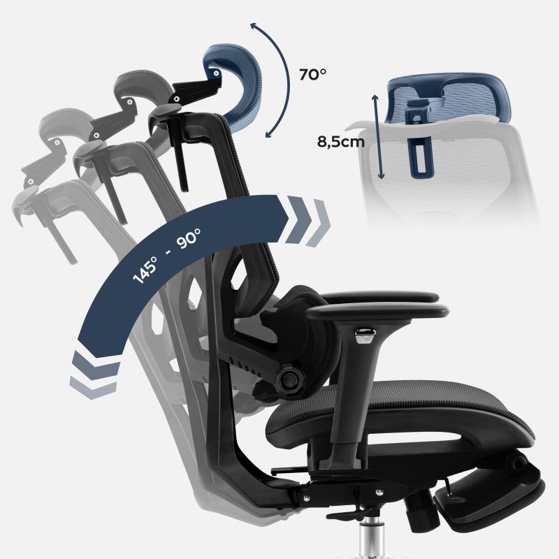 OUTLET Fotel ergonomiczny Mark Adler Expert 8.7 Black Mesh