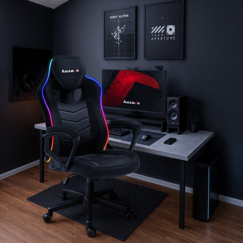 OUTLET Fotel Gamingowy Huzaro Force 2.5 RGB Carbon Mesh