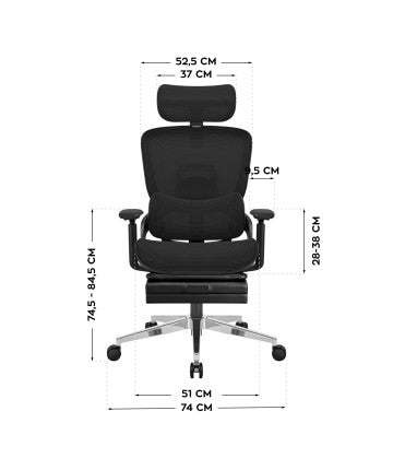 Mark Adler Expert 9.3 fekete ergonomikus szék lábtartóval
