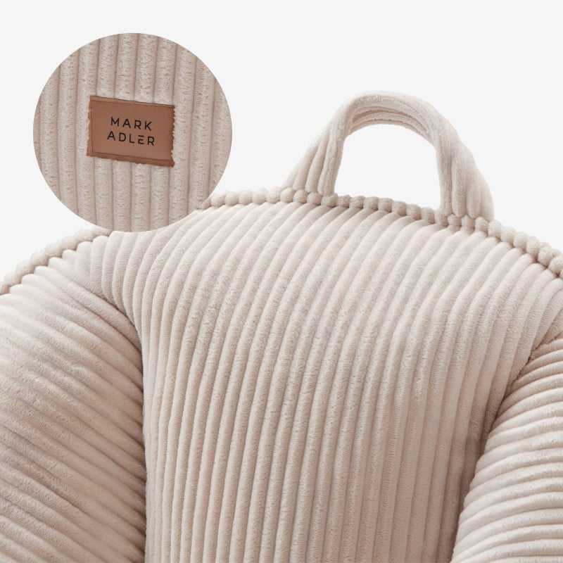 Fotel pufa z oparciem sztruksowa Mark Adler Comfy 4.0 Beige