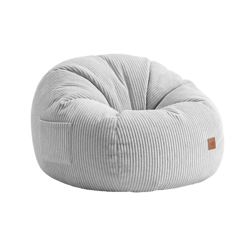 Fotel pufa sztruksowa z podnóżkiem Mark Adler Comfy 3.0 Grey