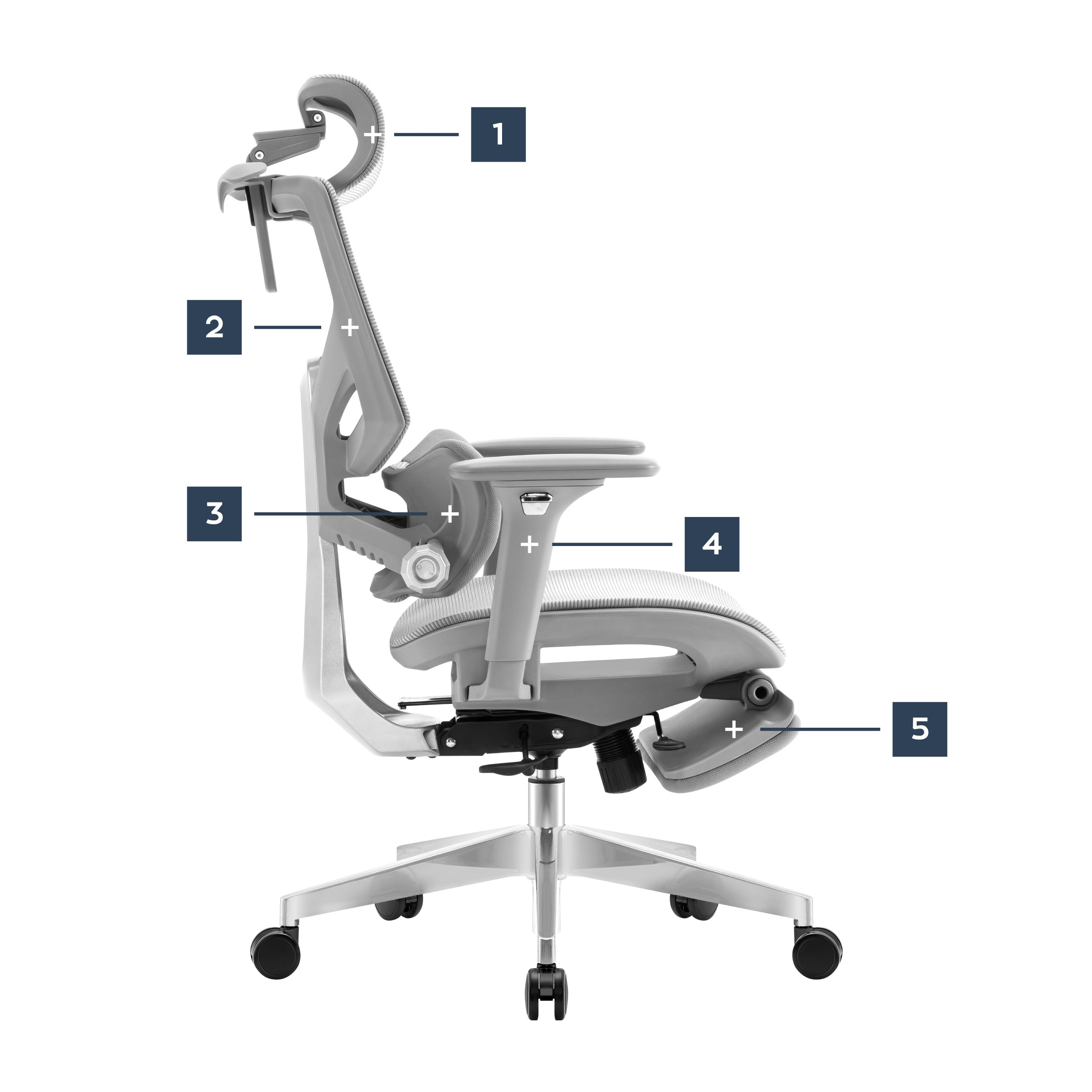 OUTLET Fotel ergonomiczny Mark Adler Expert 8.7 Grey Mesh