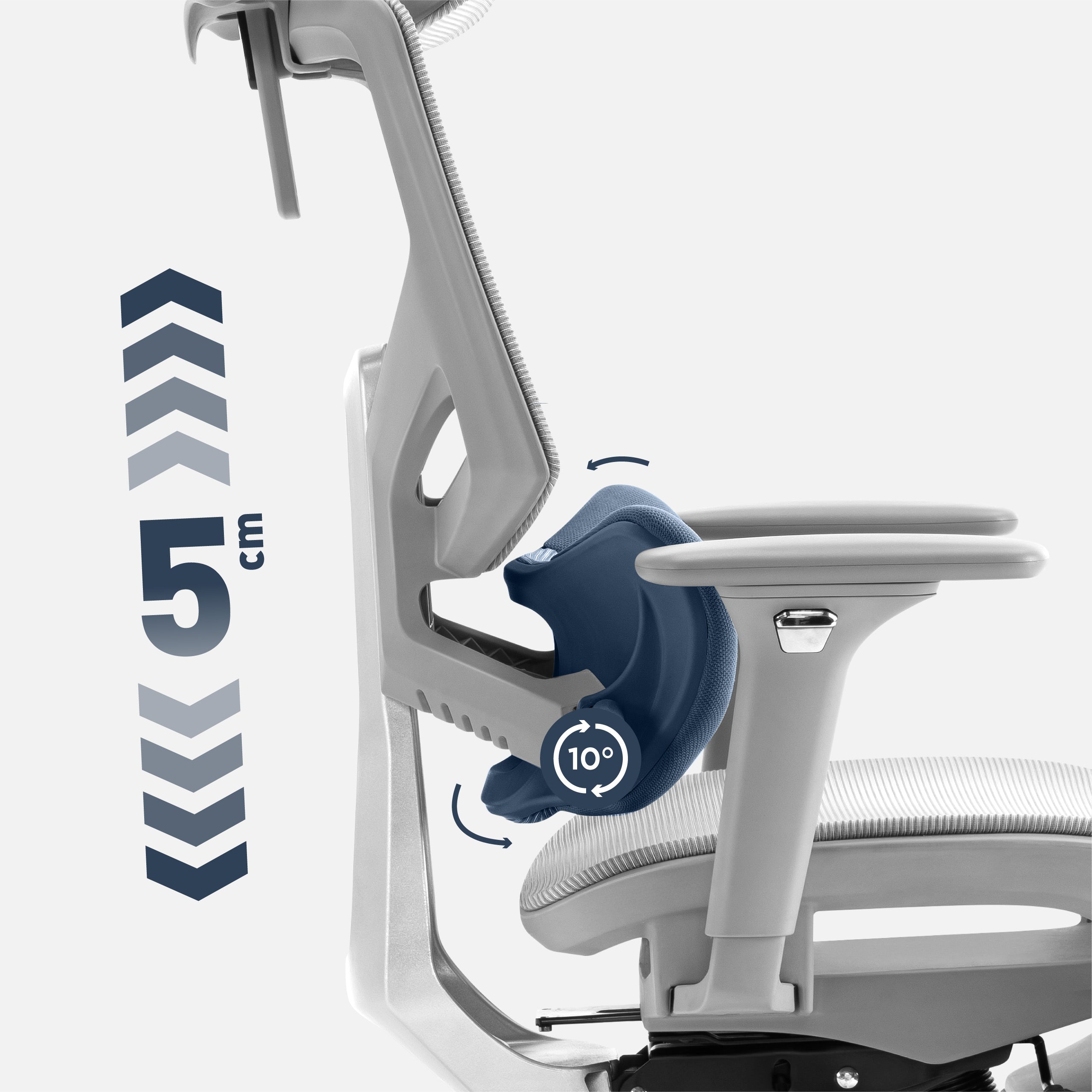 Fotel ergonomiczny z podnóżkiem Mark Adler Expert 8.7 Grey Mesh