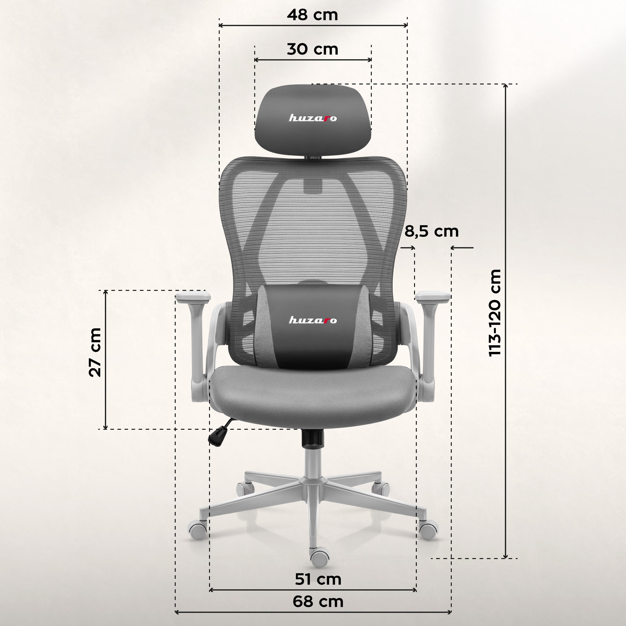 Fotel gamingowy Huzaro Combat 2.7 Grey