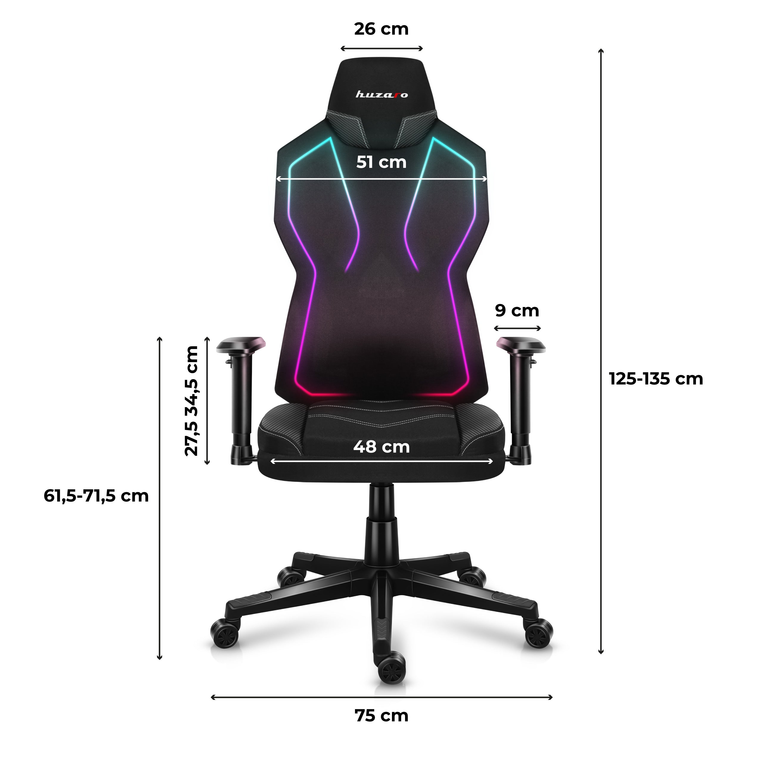 Fotel gamingowy HUZARO Combat 6.2 RGB Black