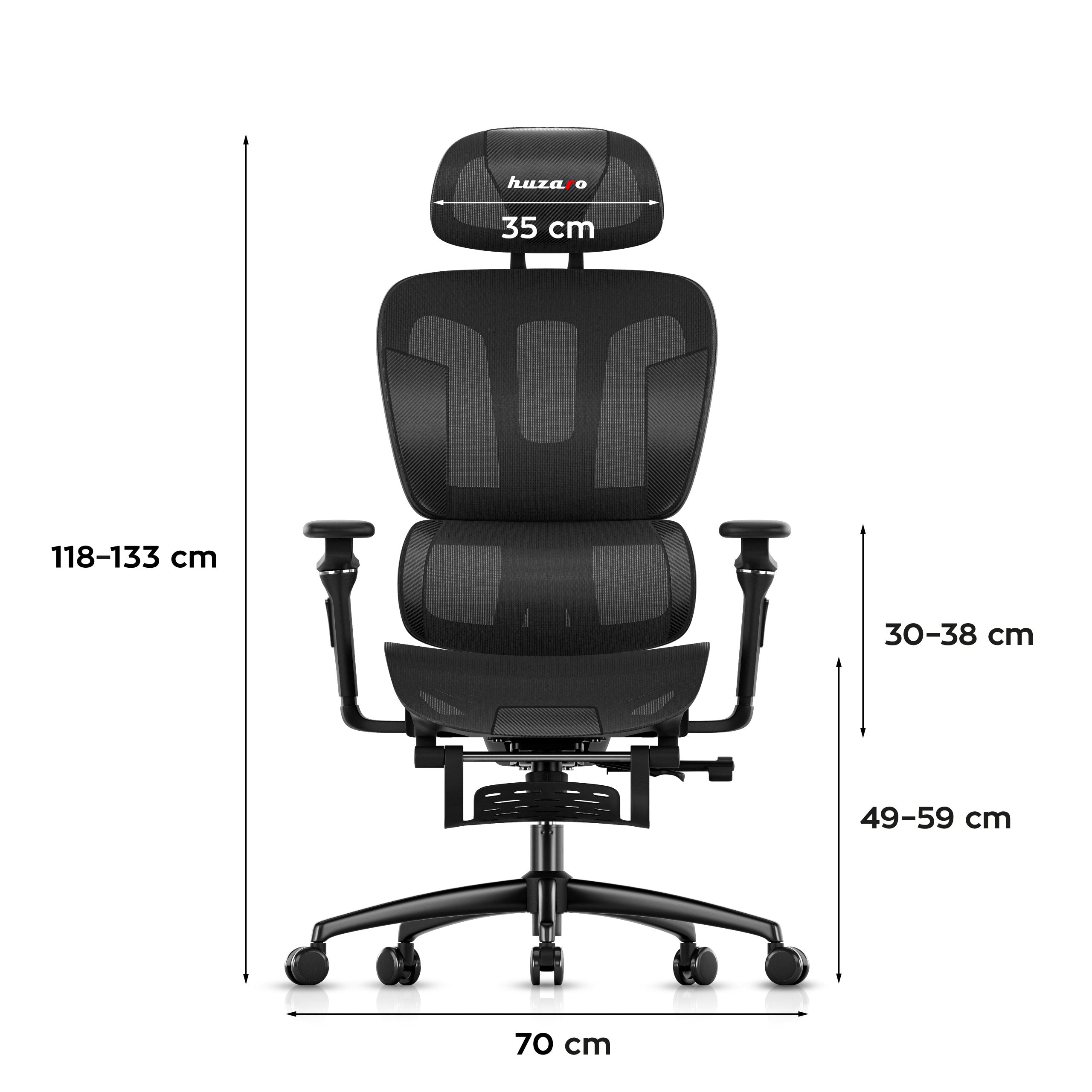 Fotel gamingowy z podnóżkiem HUZARO COMBAT 7.9 Black