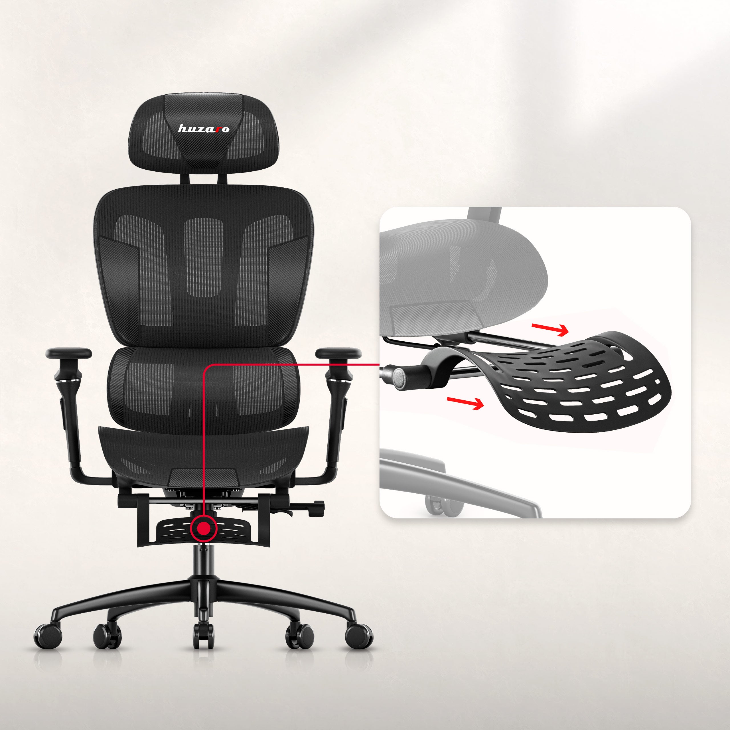 Fotel gamingowy z podnóżkiem HUZARO COMBAT 7.9 Black