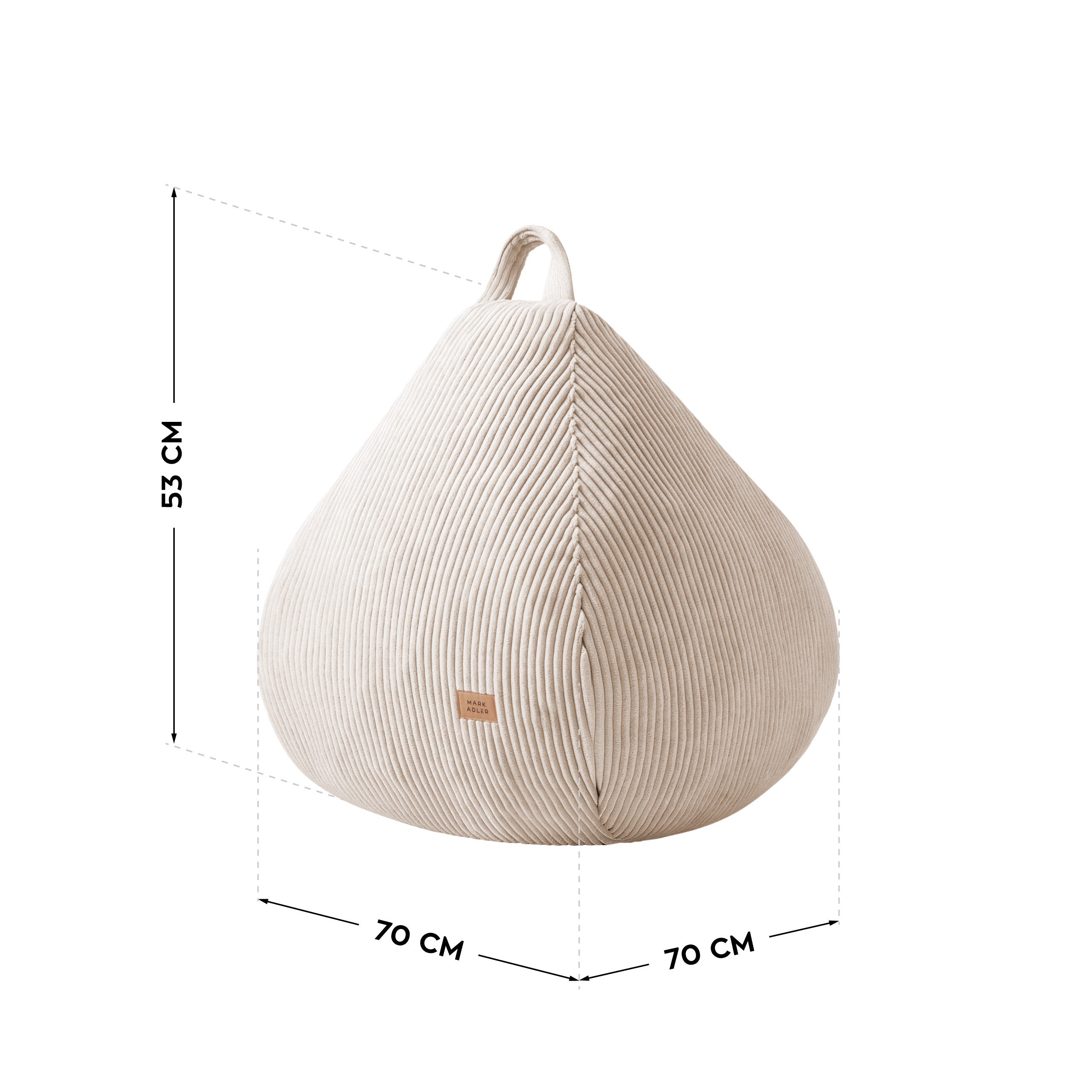 OUTLET Sztruksowa pufa worek beżowa Mark Adler Comfy 1.0 Beige