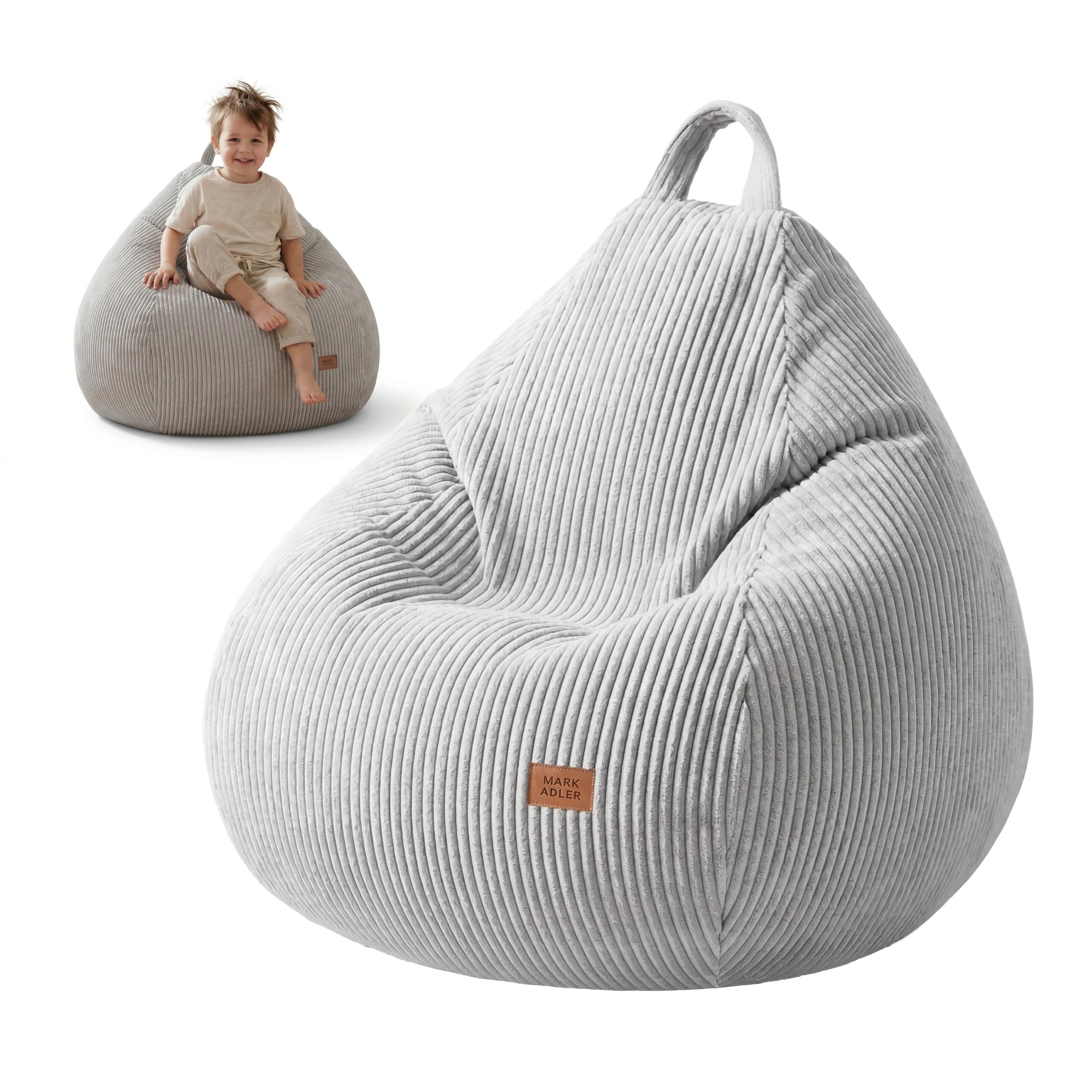 OUTLET Sztruksowa pufa worek szara Mark Adler Comfy 1.0 Grey