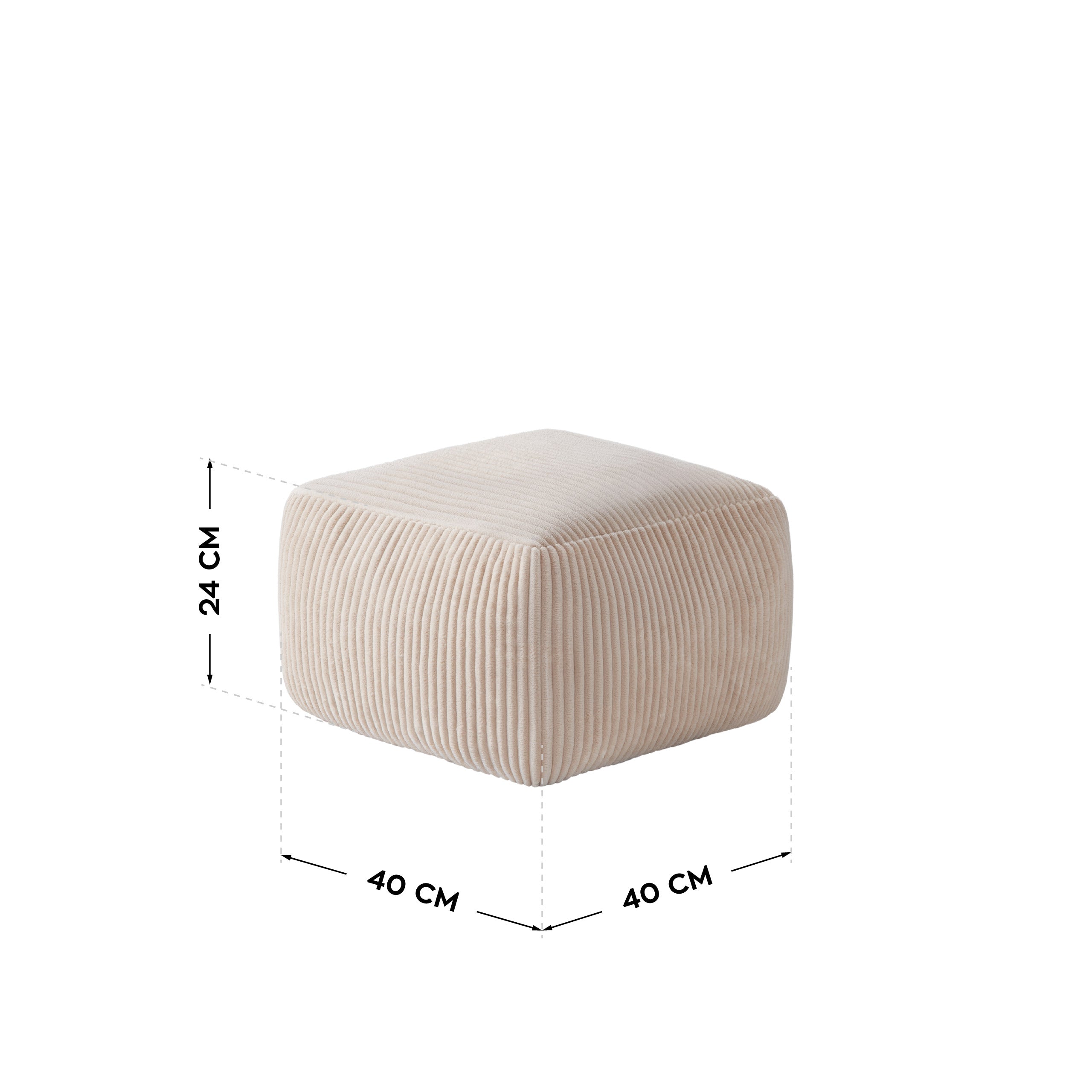 OUTLET Fotel pufa sztruksowa z podnóżkiem Mark Adler Comfy 3.0 Beige