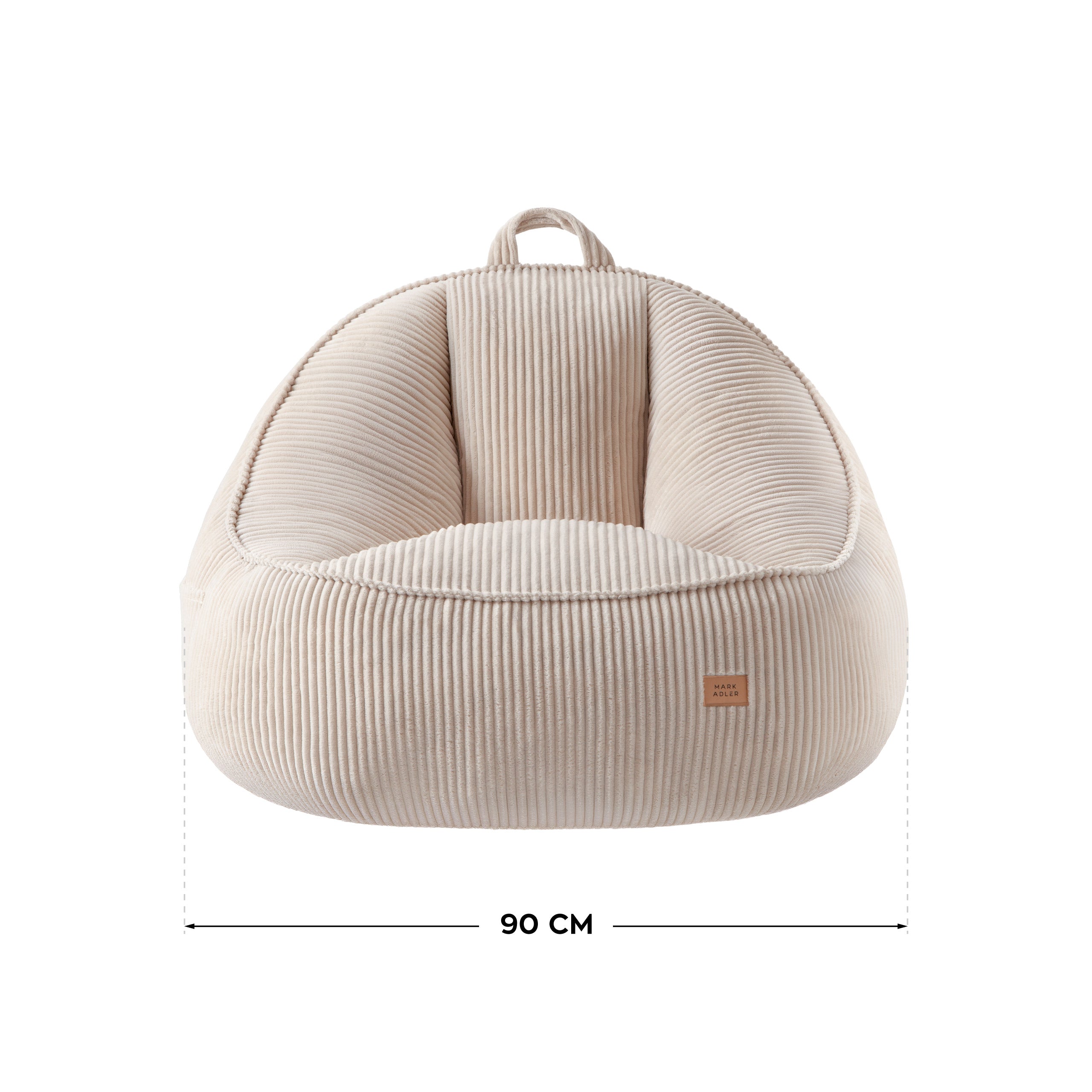Fotel pufa z oparciem sztruksowa Mark Adler Comfy 4.0 Beige
