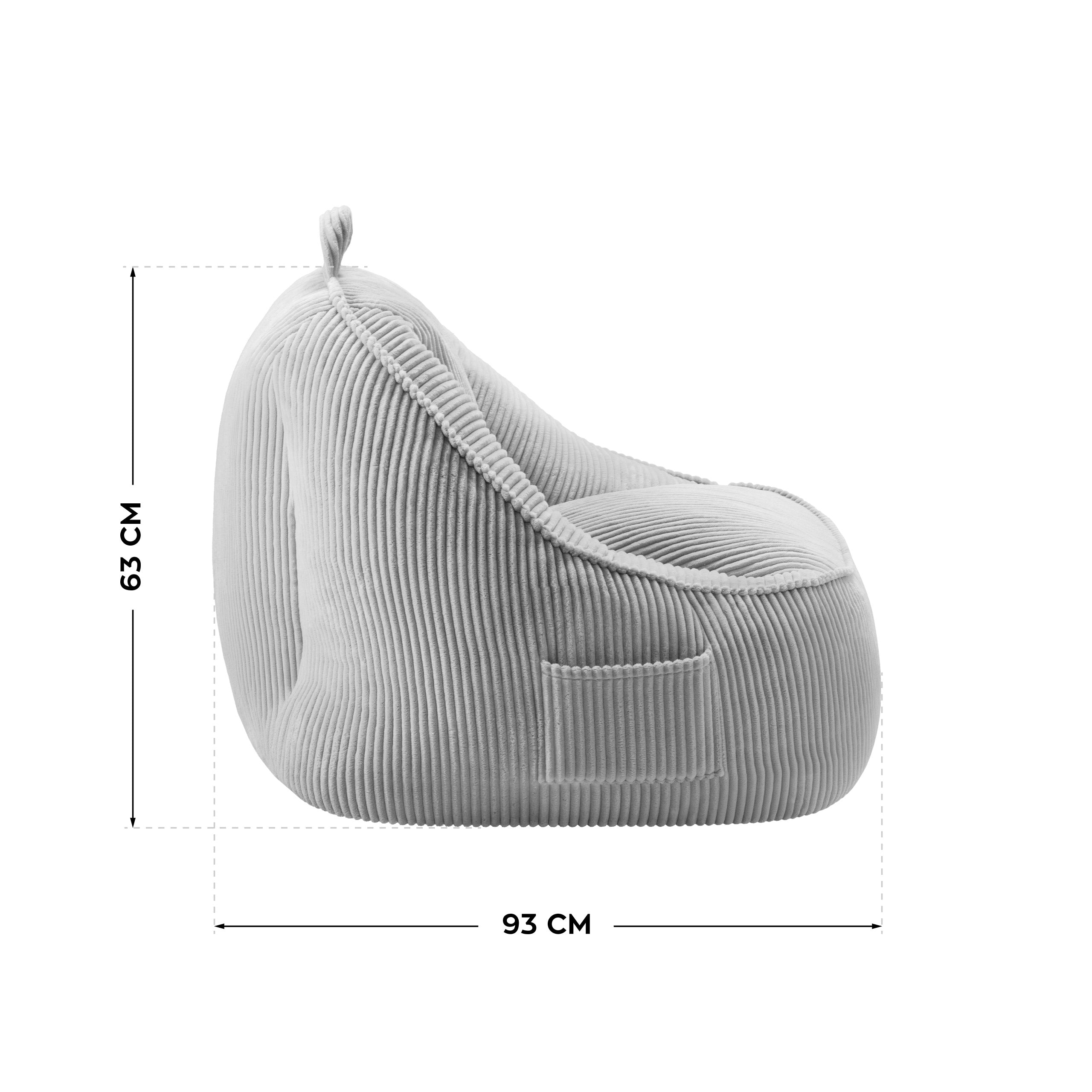 OUTLET Fotel pufa z oparciem sztruksowa Mark Adler Comfy 4.0 Grey