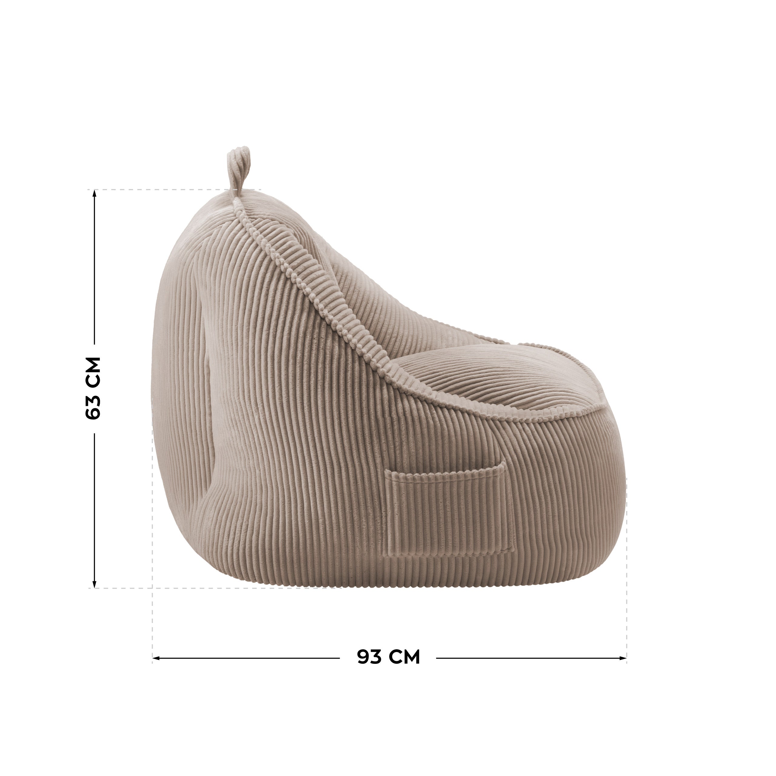 Fotel pufa z oparciem sztruksowa Mark Adler Comfy 4.0 Taupe