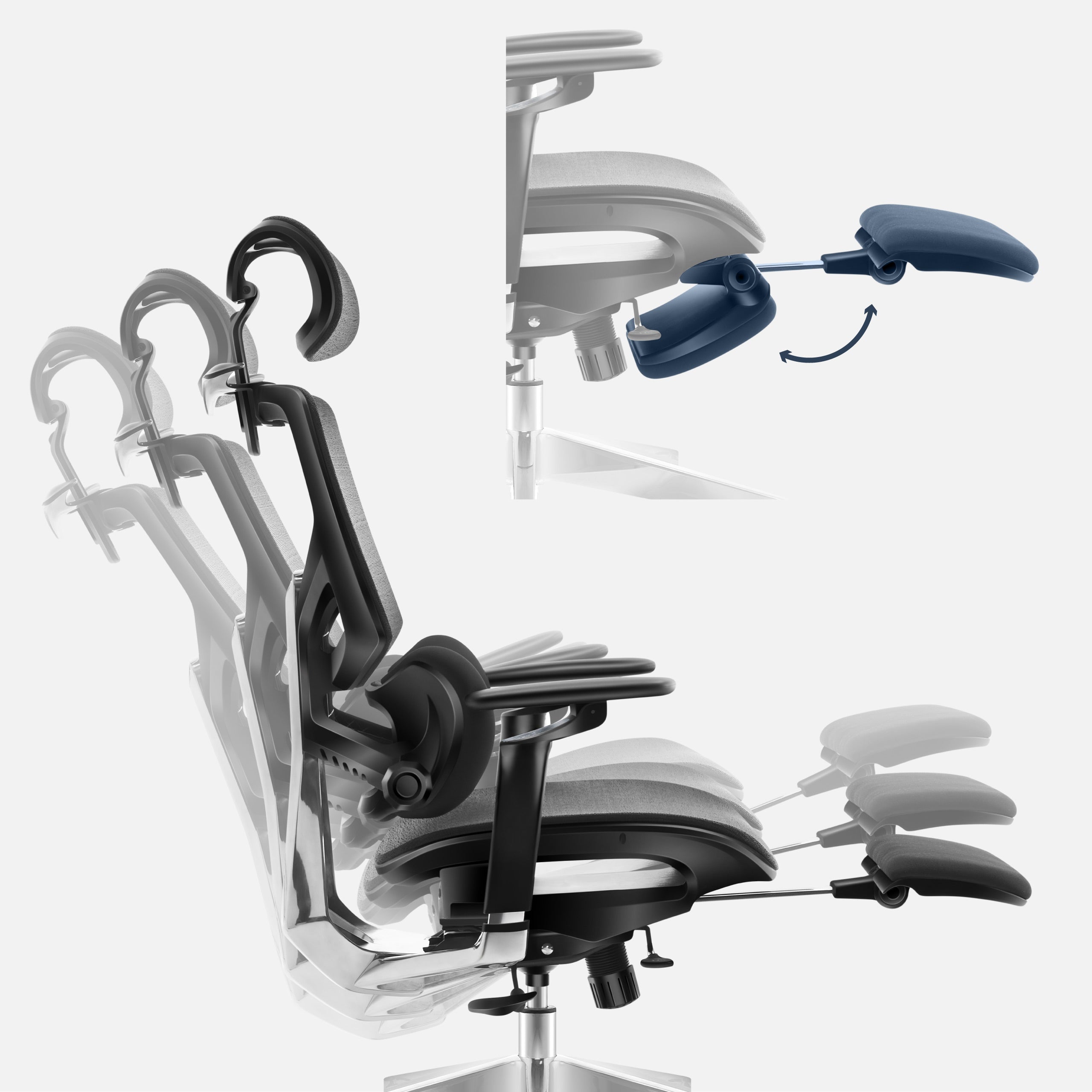 Mechanizm SeatRest oraz wysuwany podnóżek