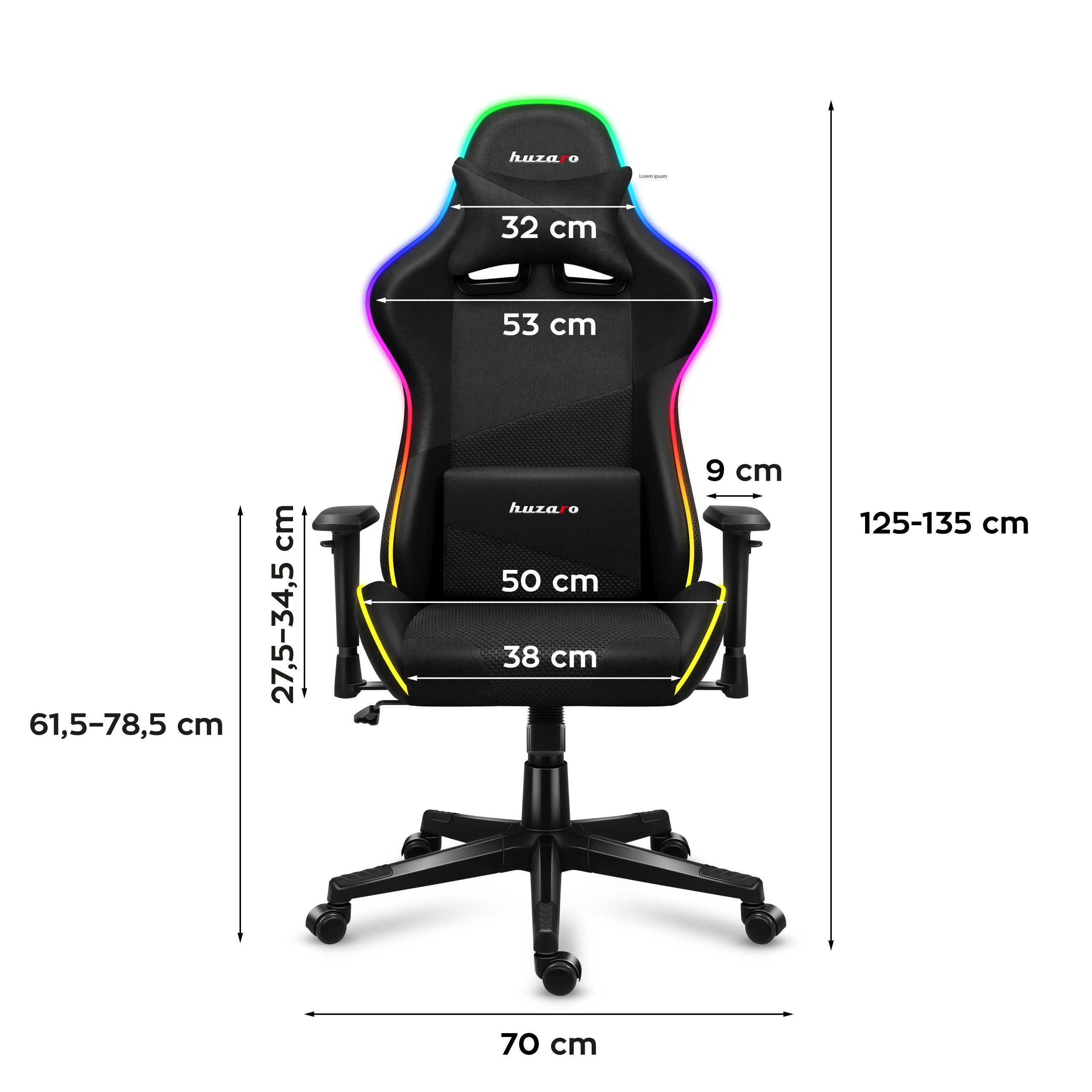 Fotel gamingowy HUZARO Force 6.3 RGB Mesh