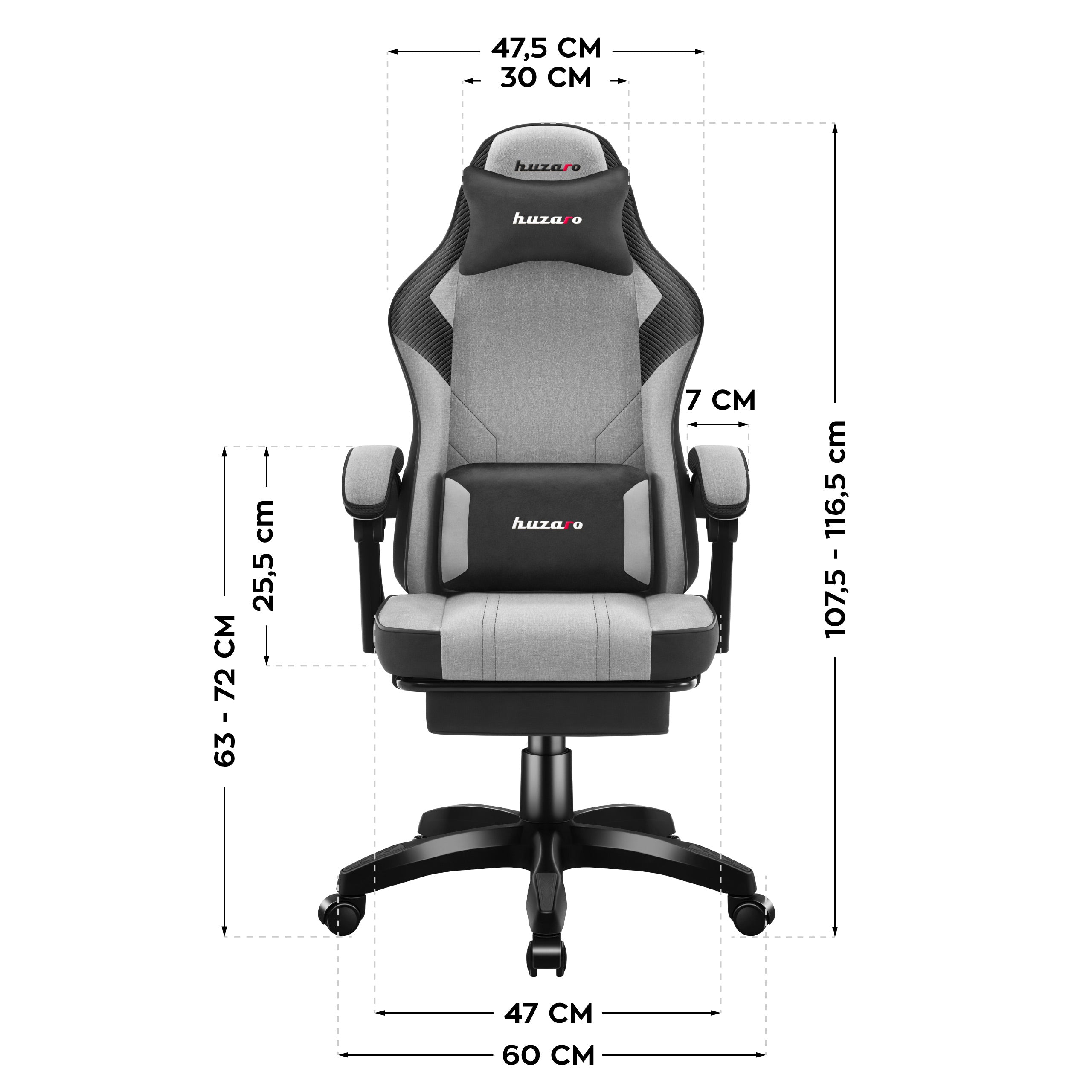 Fotel gamingowy Huzaro Force 3.7 Grey