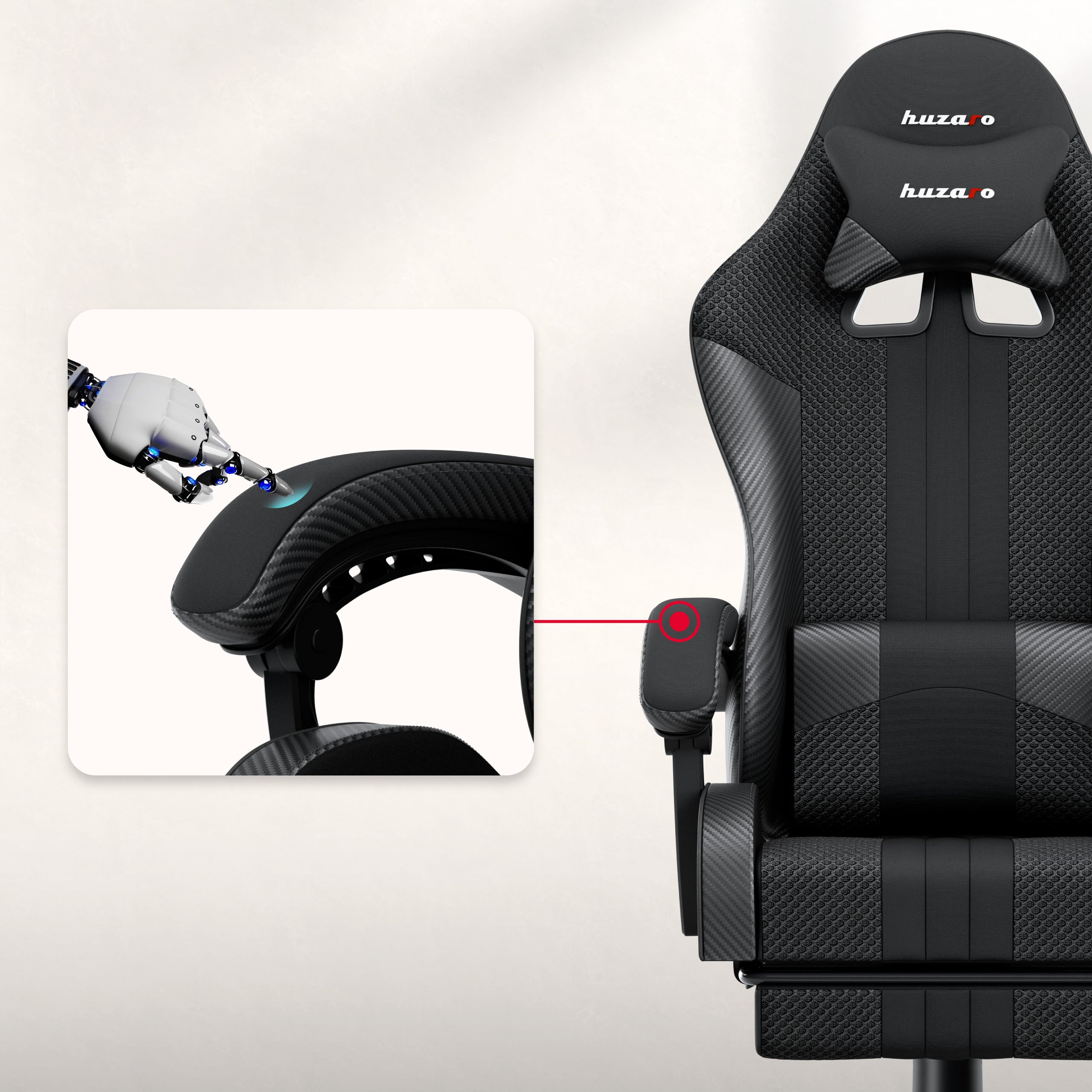Fotel gamingowy HUZARO Force 4.7 Carbon Mesh