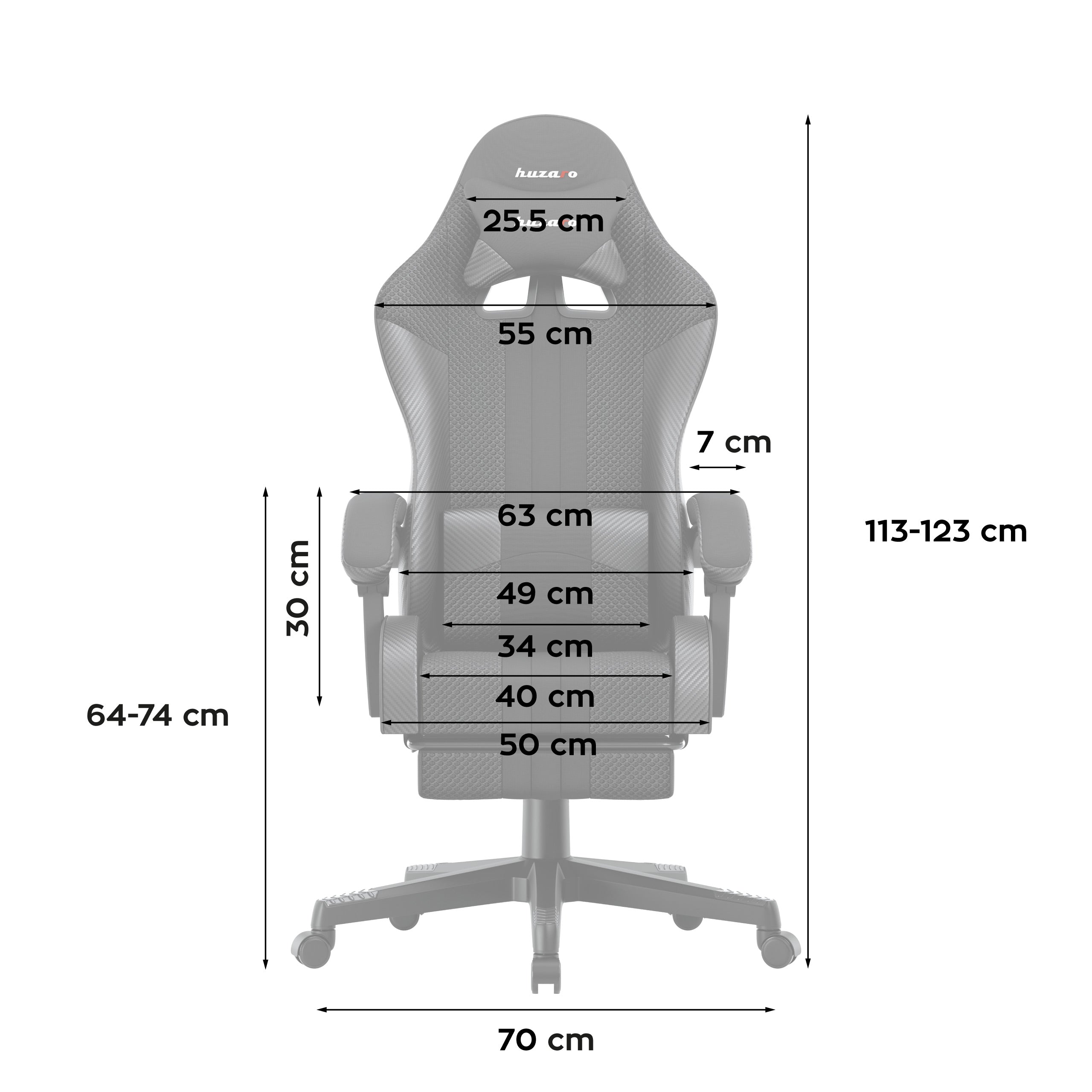Fotel gamingowy HUZARO Force 4.7 Carbon Mesh