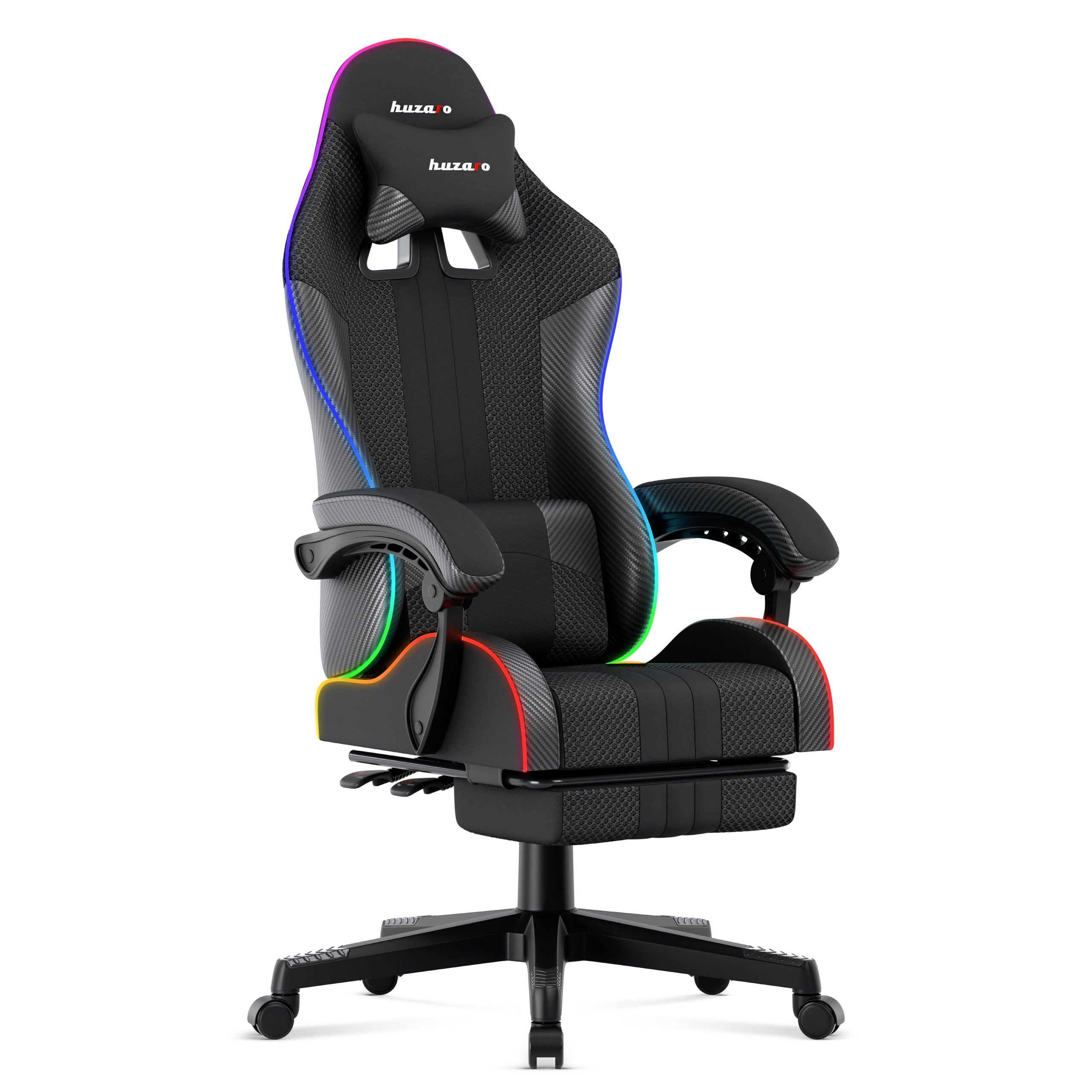 Fotel Gamingowy HUZARO Force 4.7 RGB Black Mesh