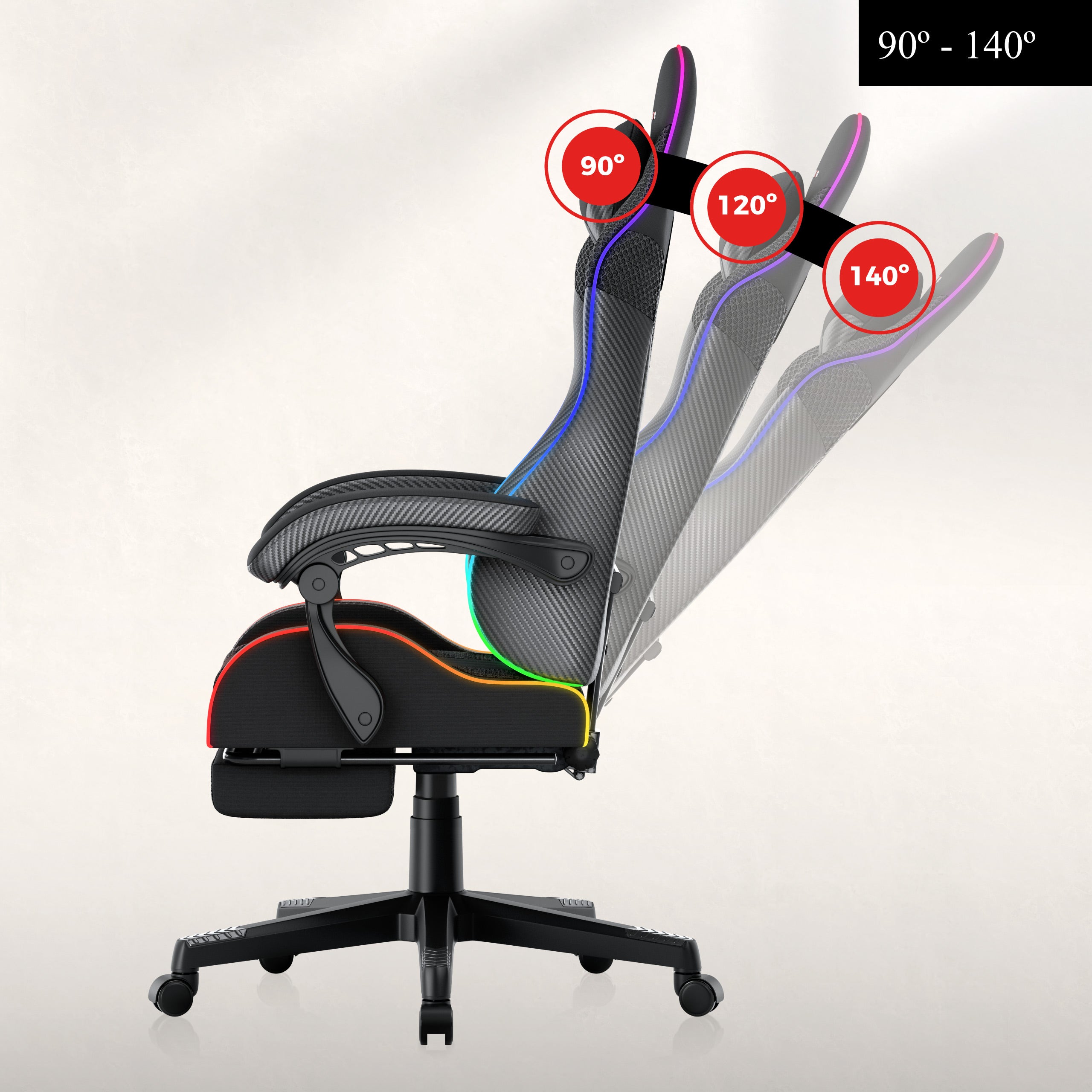 Fotel Gamingowy HUZARO Force 4.7 RGB Black Mesh