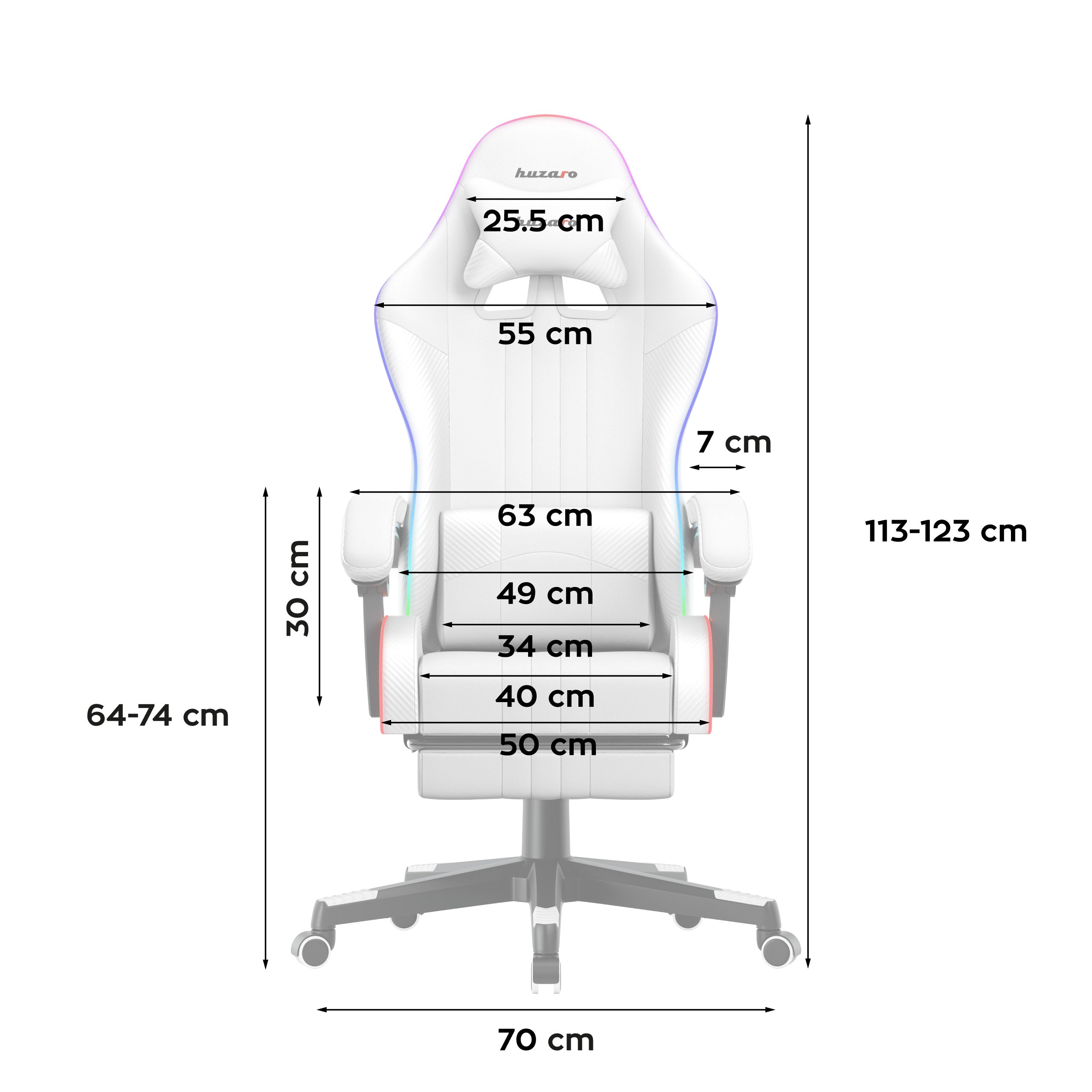 Fotel Gamingowy HUZARO Force 4.7 RGB White