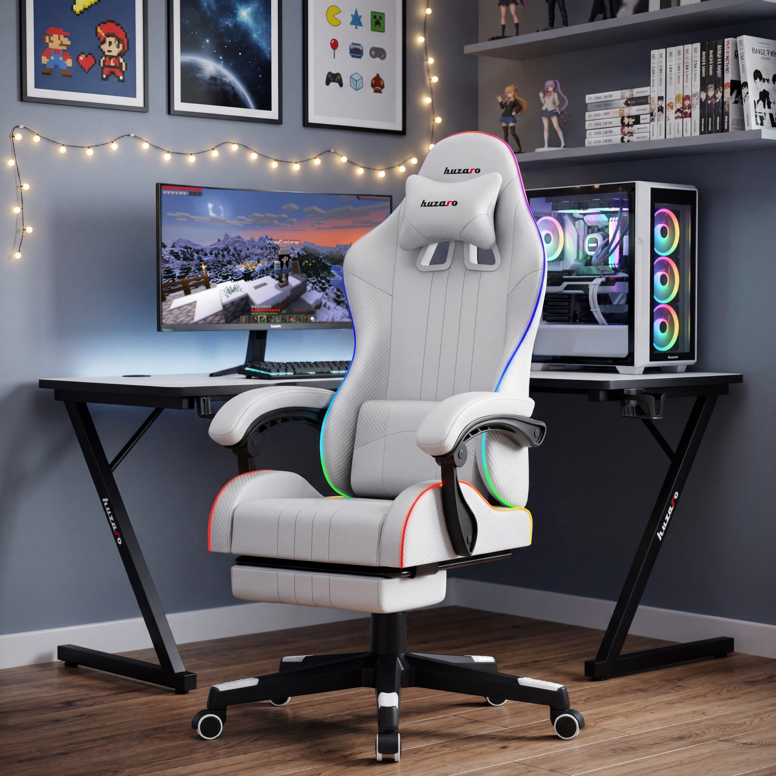Fotel Gamingowy HUZARO Force 4.7 RGB White