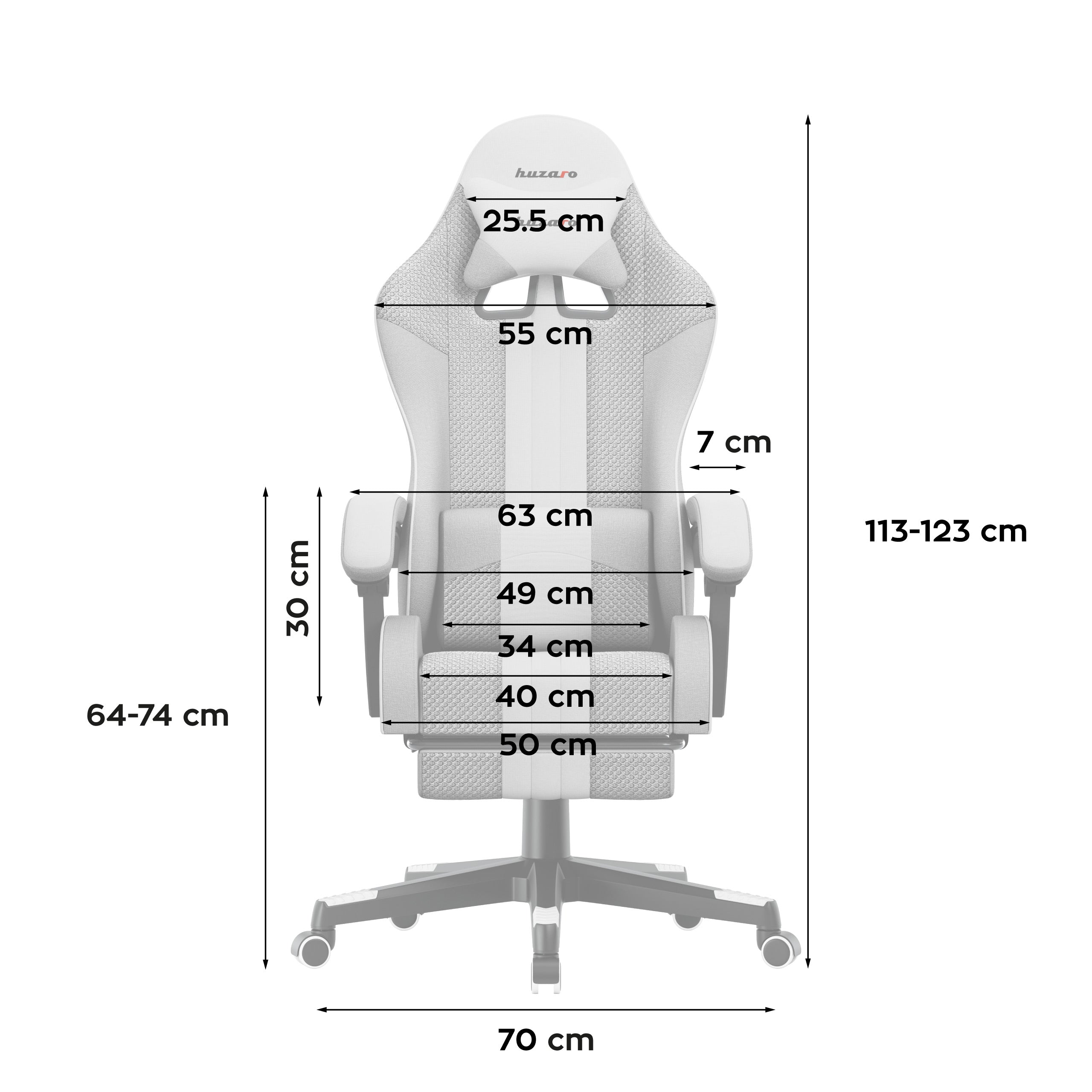 Fotel gamingowy HUZARO Force 4.7 White Mesh