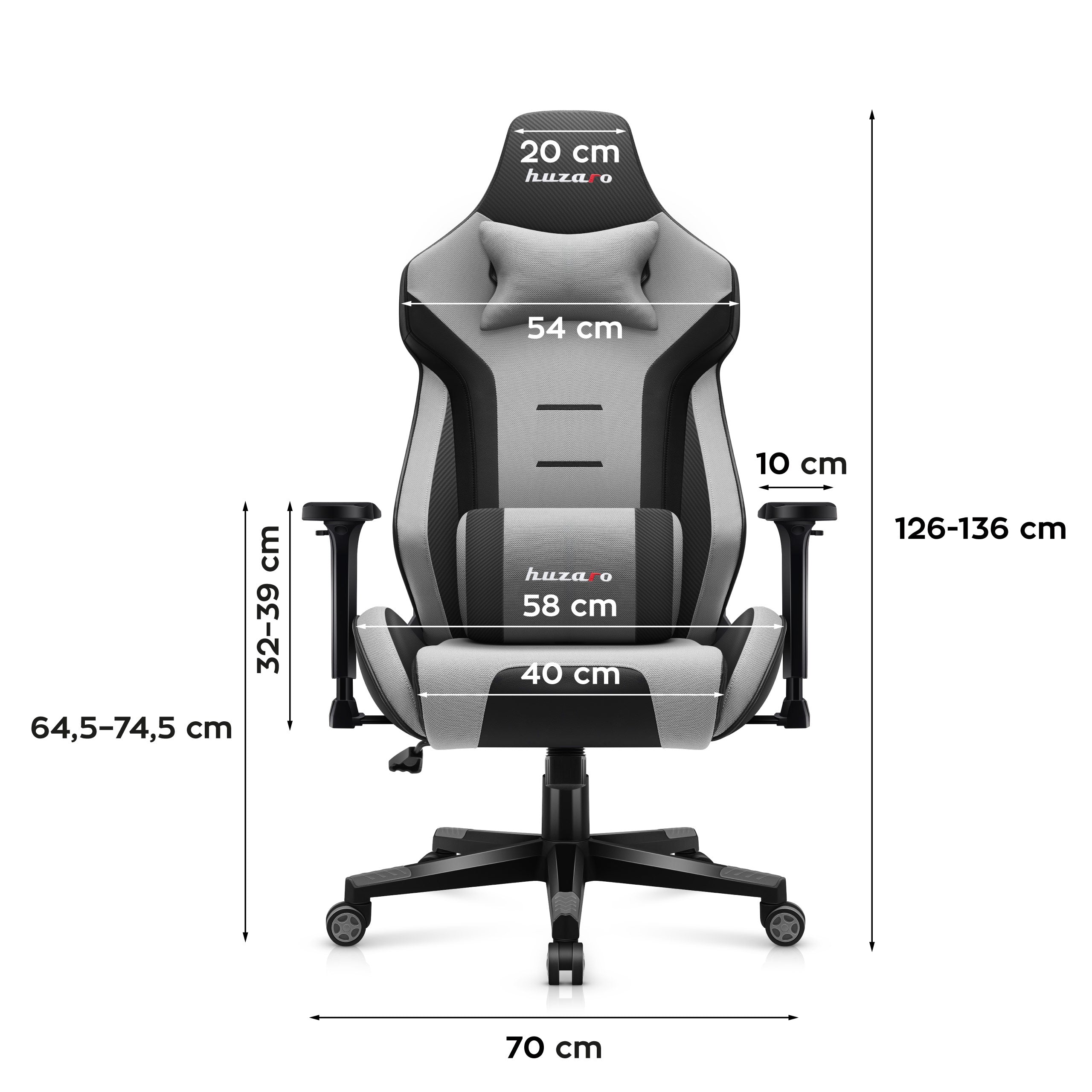 Fotel gamingowy HUZARO FORCE 7.6 Grey