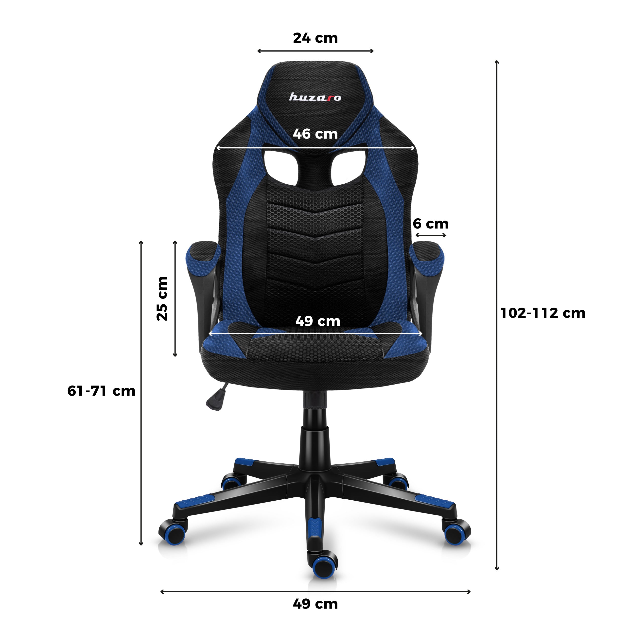 Fotel Gamingowy HUZARO FORCE 2.5 Blue Mesh
