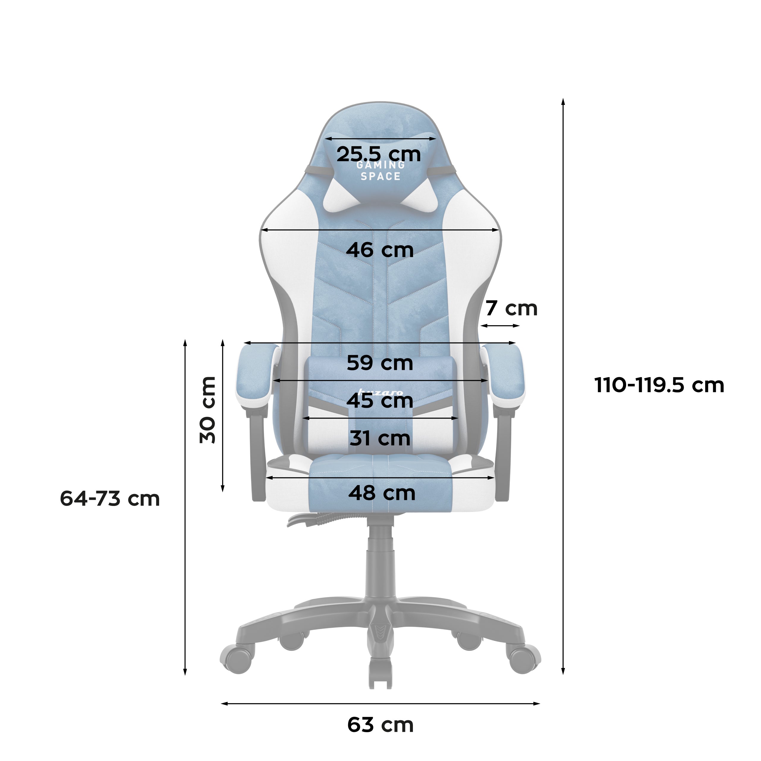 Fotel gamingowy welurowy Huzaro Force 2.7 Blue