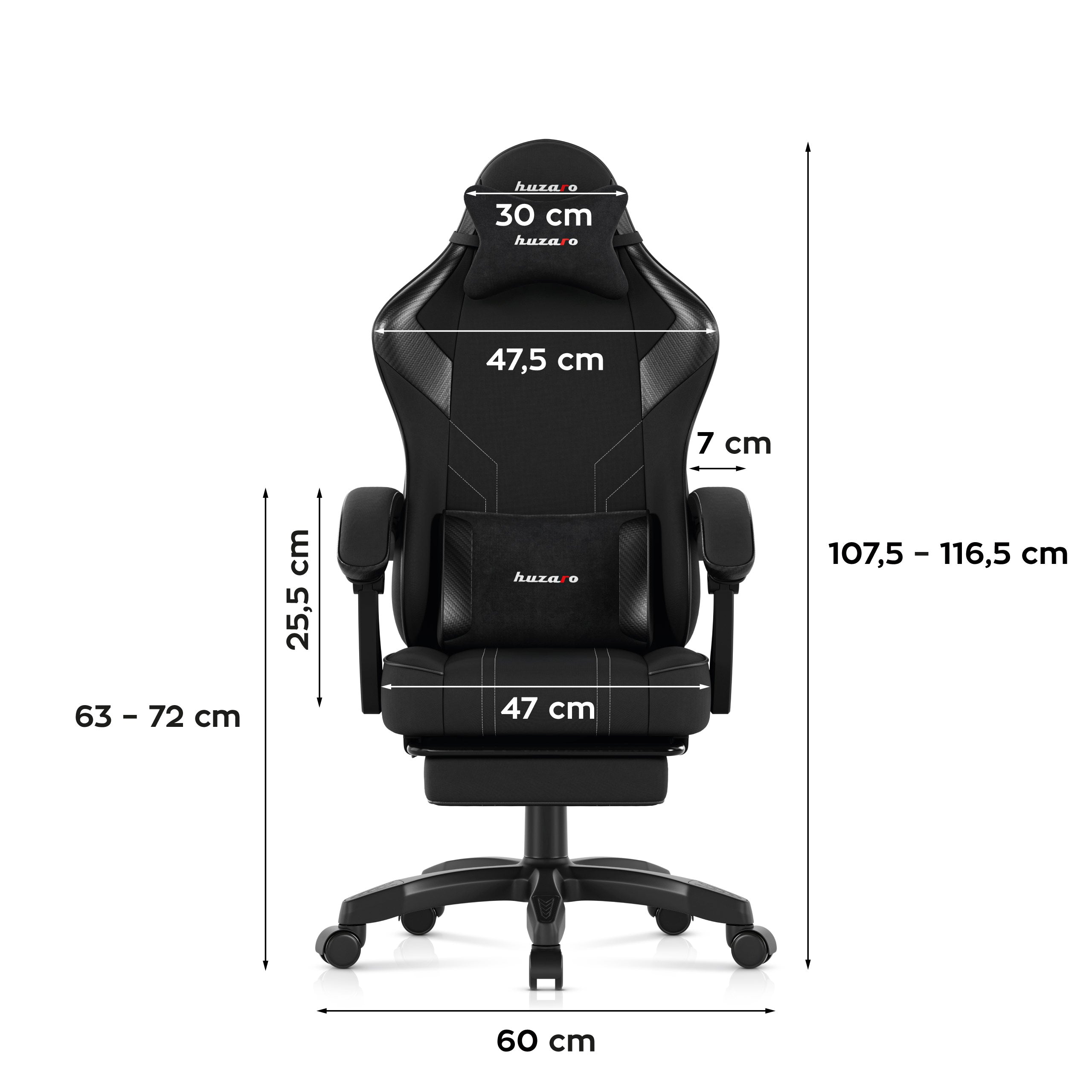 Fotel gamingowy Huzaro Force 3.7 Carbon Black