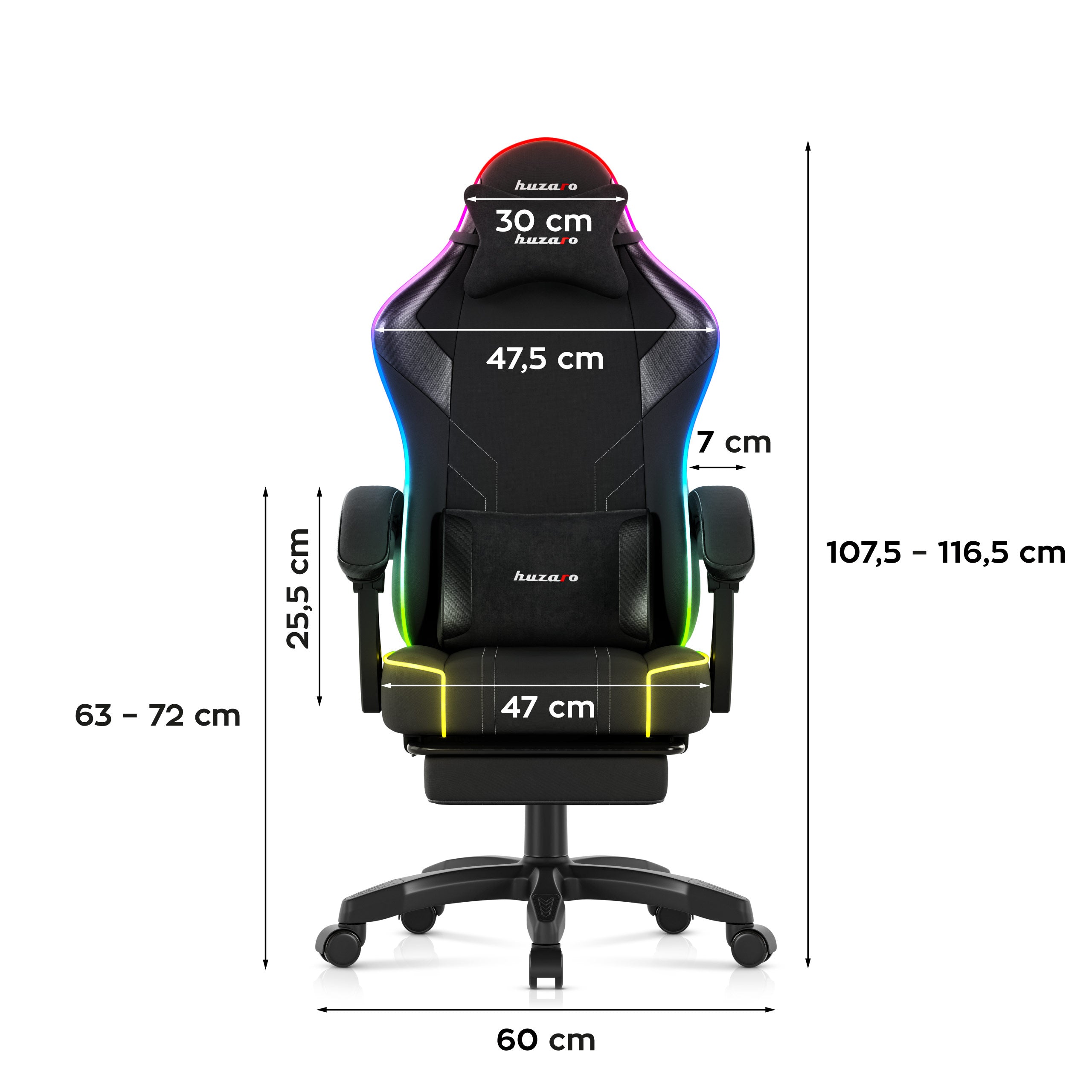 Fotel gamingowy Huzaro Force 3.7 RGB Black