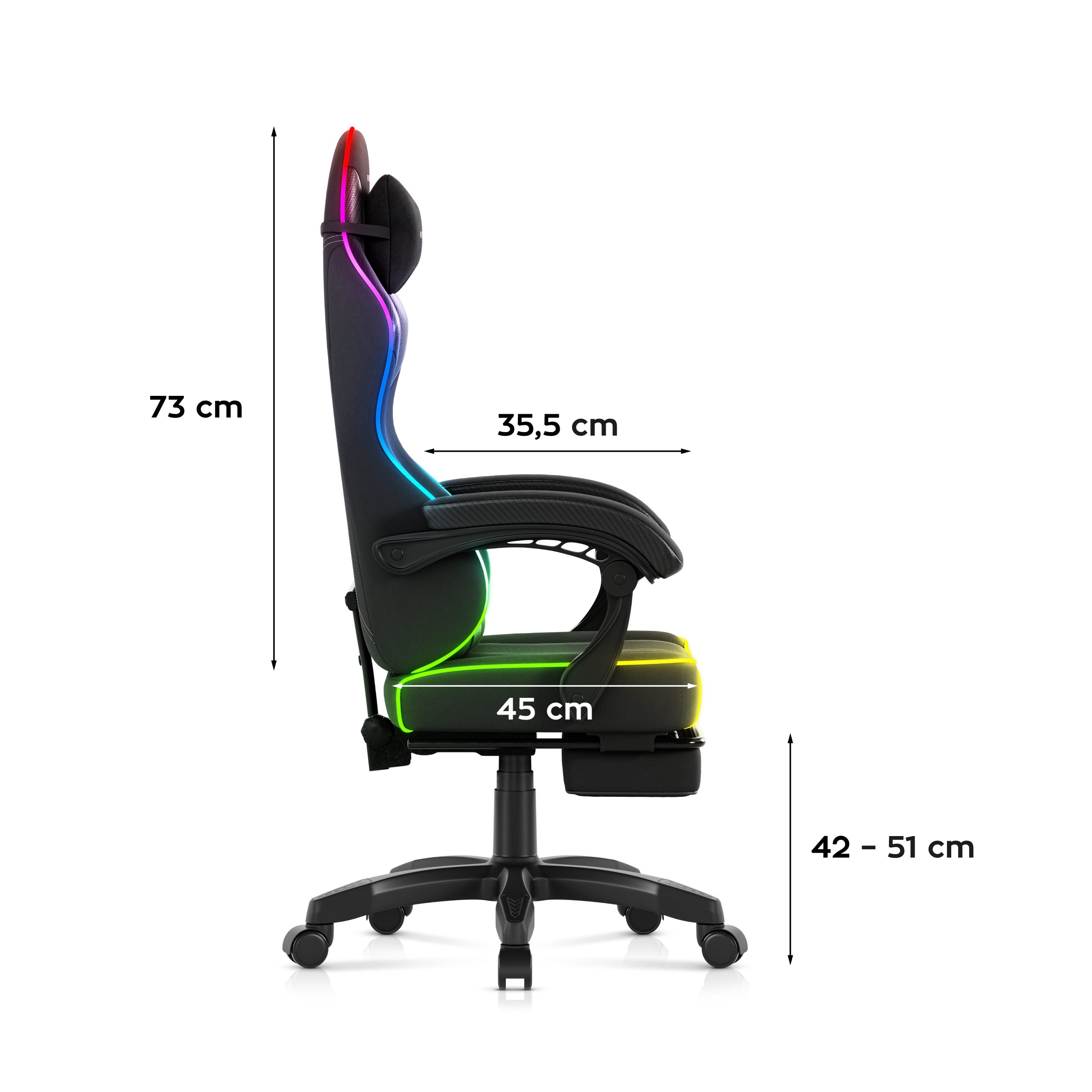 Fotel gamingowy Huzaro Force 3.7 RGB Black