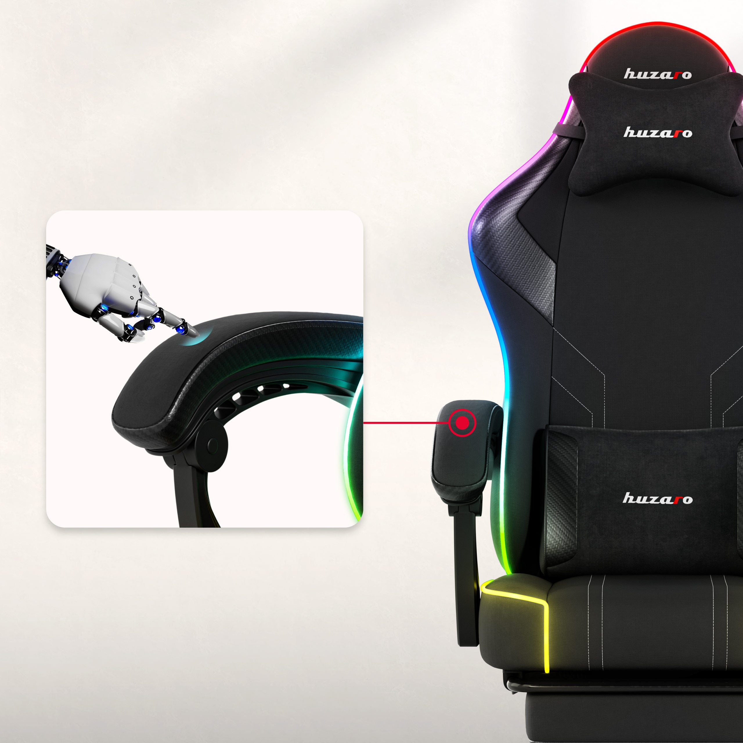 Fotel gamingowy Huzaro Force 3.7 RGB Black