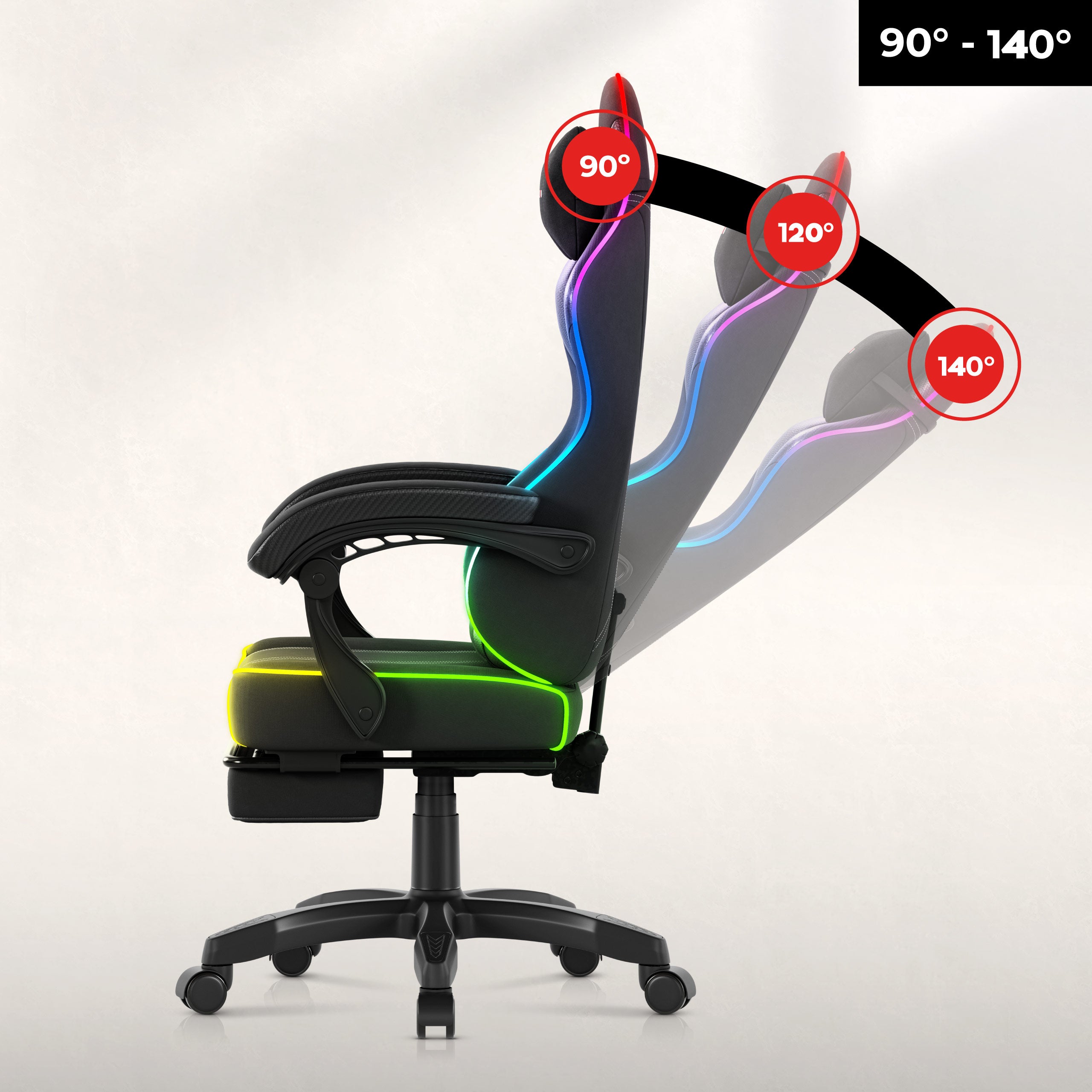 Fotel gamingowy Huzaro Force 3.7 RGB Black